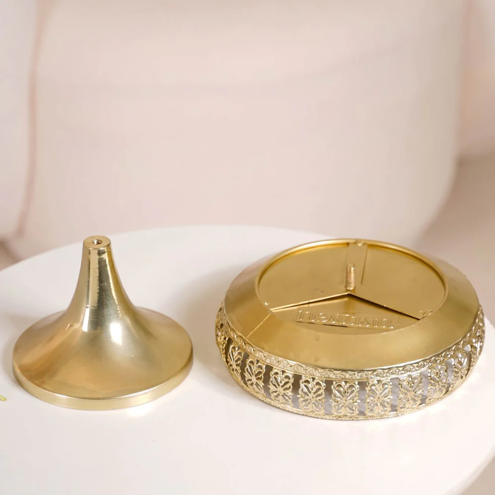 Decorative Fruit Bowl With Stand Gold Large - Image 9