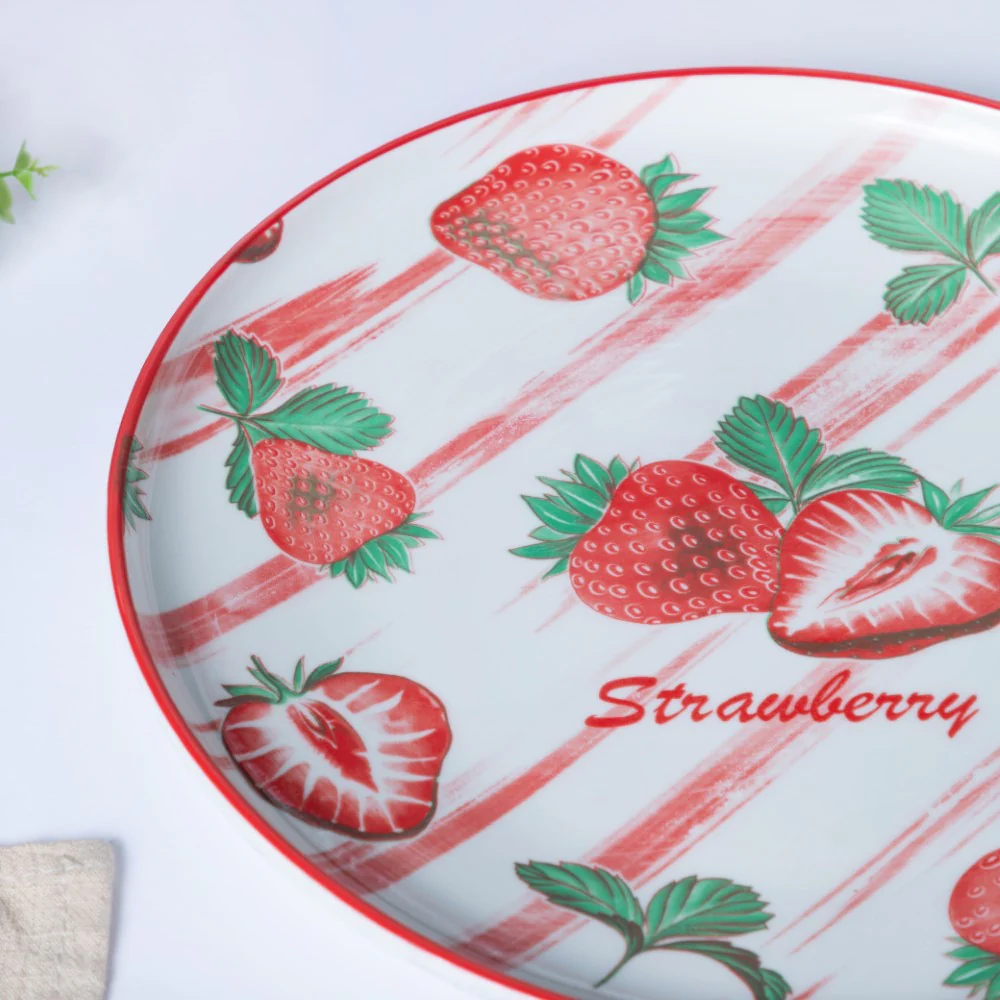 Decorative Strawberry Fruit Plate 10 Inch - Image 2