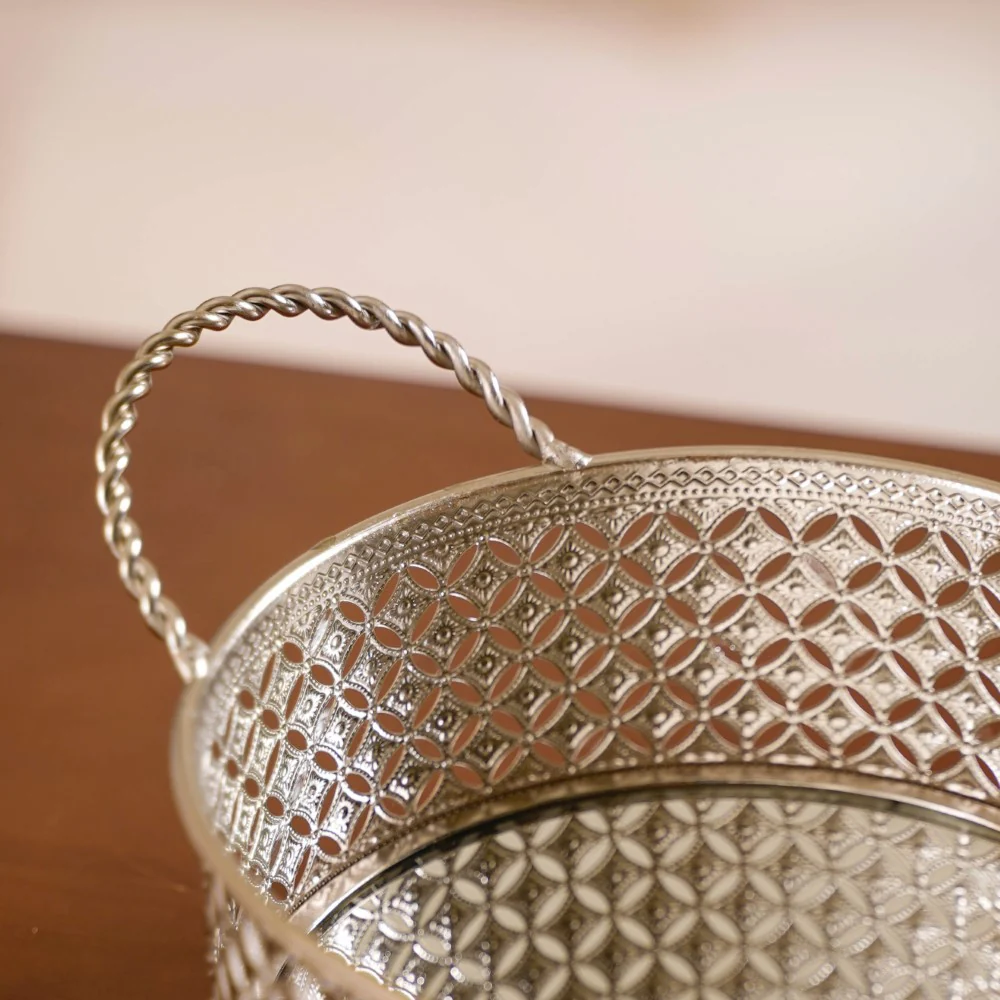Decorative Oval Tray Silver Small - Image 9