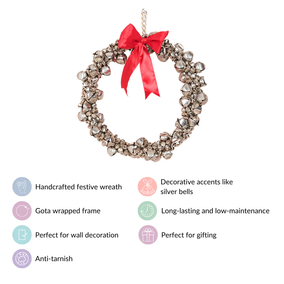 Decorative Silver Bells Wreath - Image 5