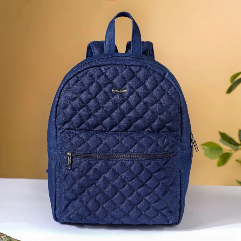 Denim Laptop Backpack Blue - Image 16