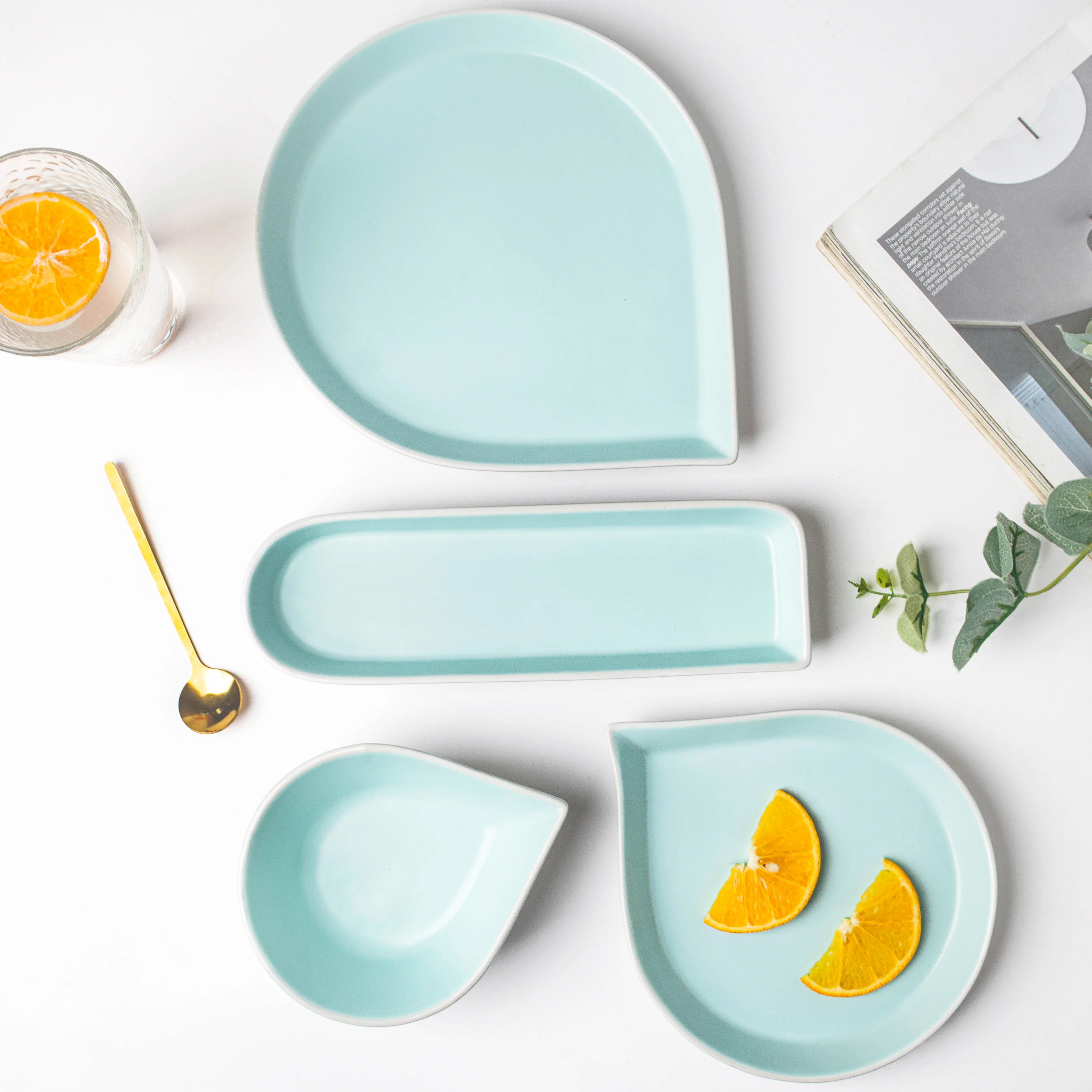 Dew Blue Long Plate 9 Inch - Image 6
