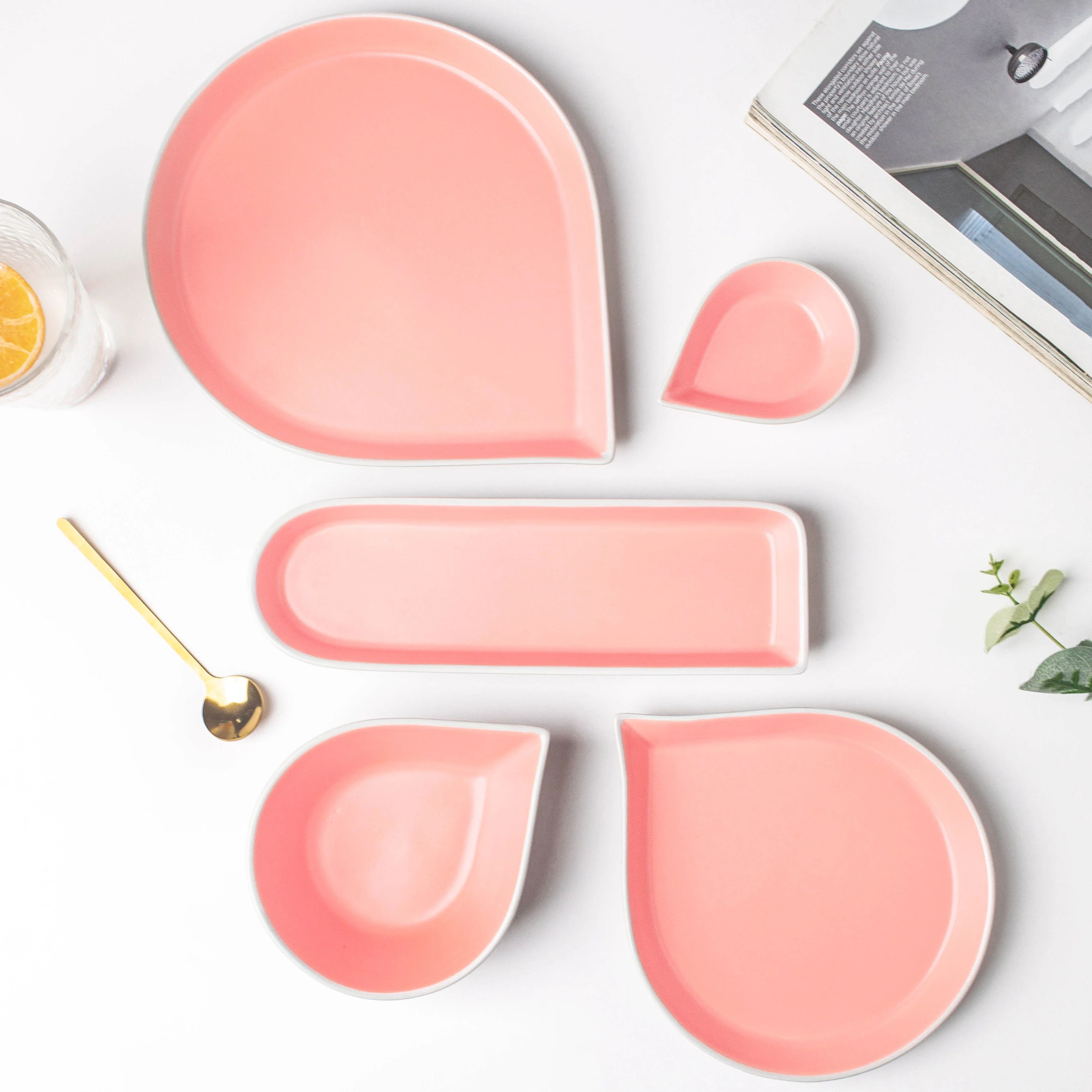 Dew Pink And Blue 19 Piece Pasta Snack Set For 6 - Image 2