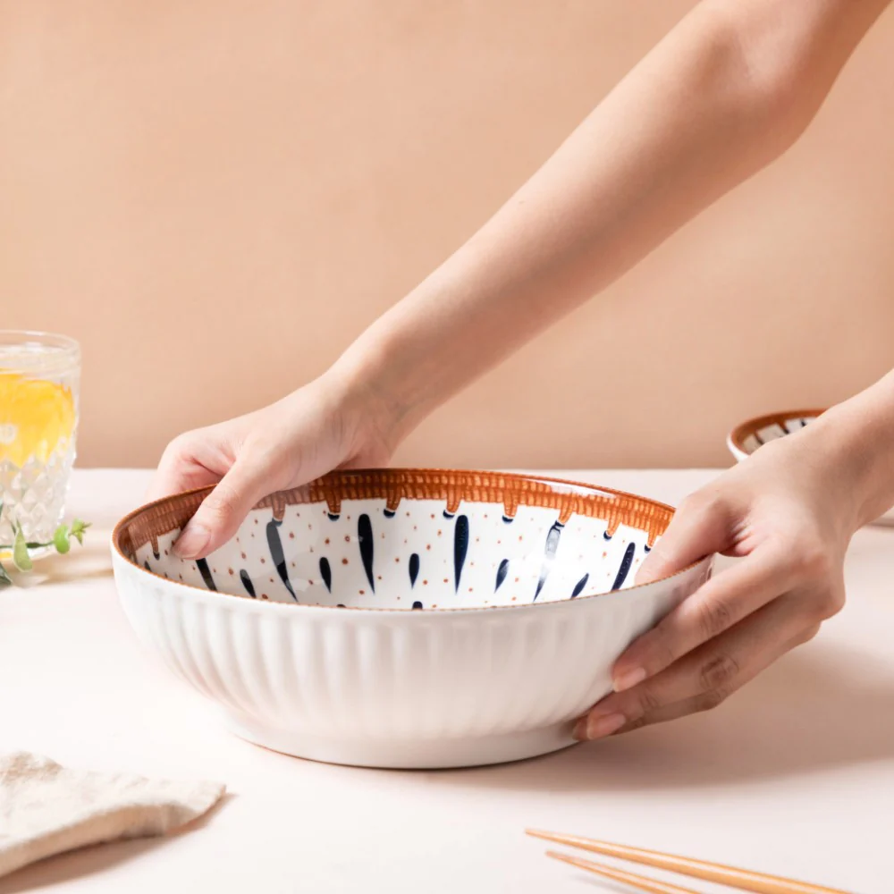 Dewdrop Ceramic Serving Bowl 9 Inch 1 L - Image 2