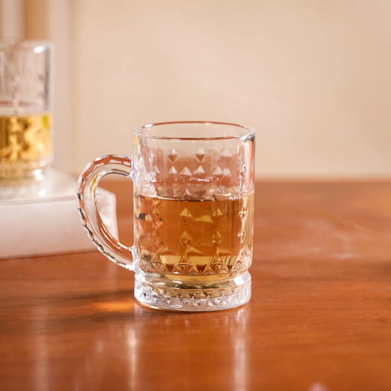 Diamond Embossed Glass Cup Set Of 6 200ml - Image 7