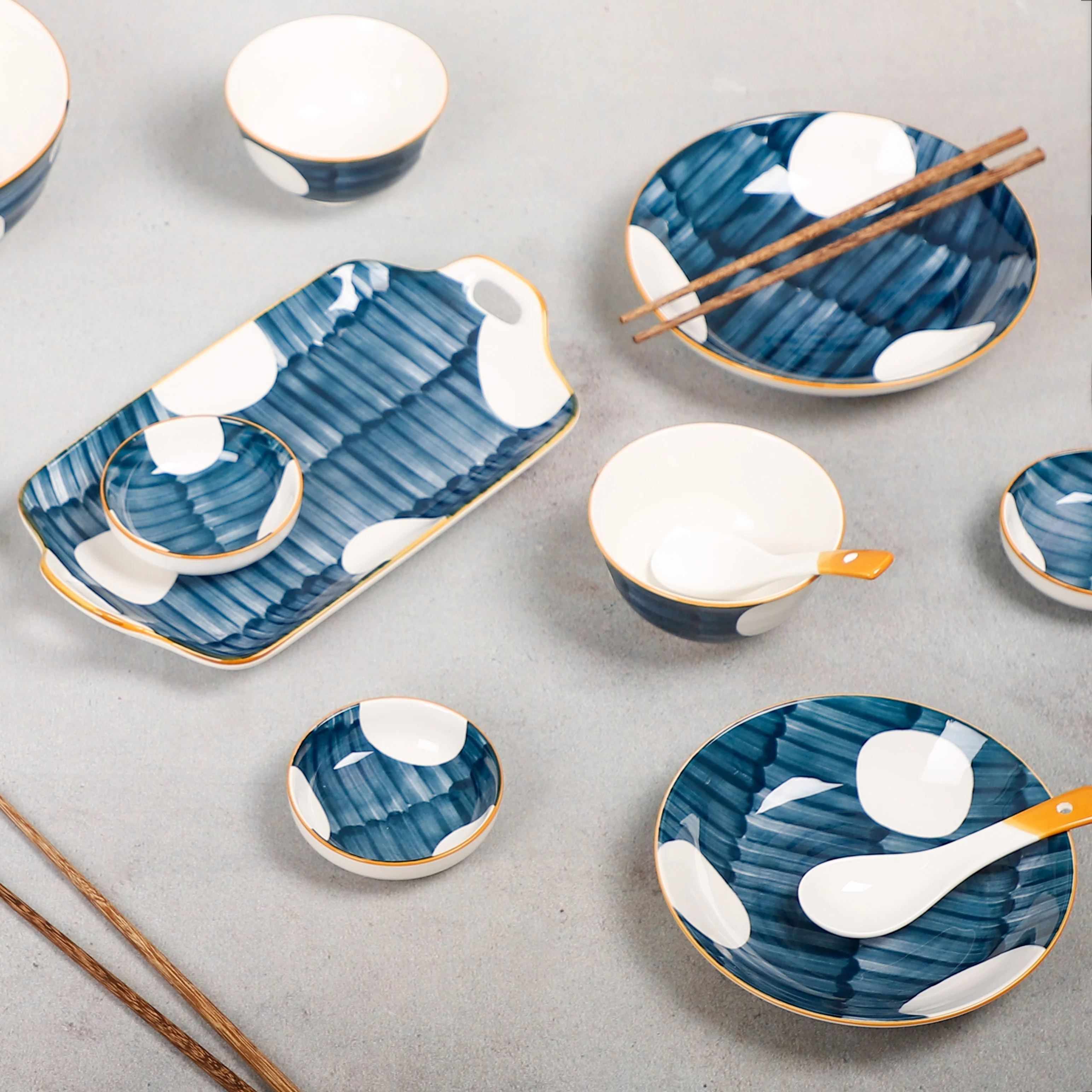 Hand painted Dinner Set Nitori - Image 14