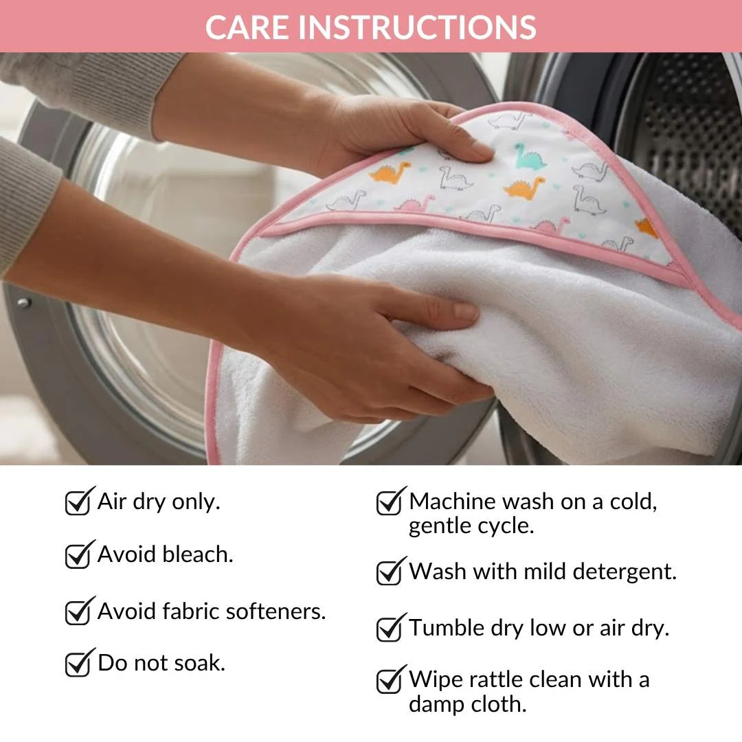 Dino Baby Hamper With Swaddle Towel Napkin Rattle Set Of 6 - Image 7