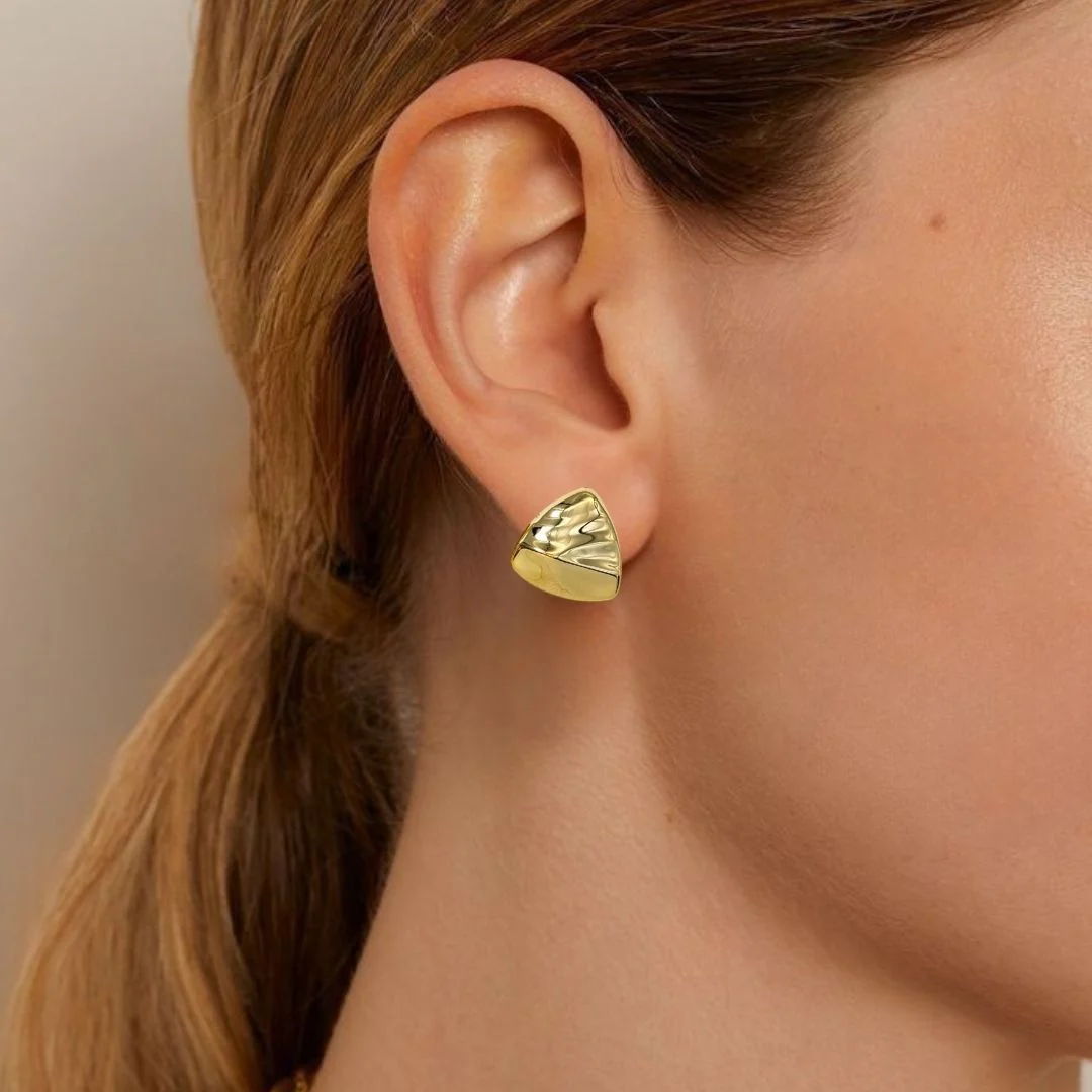 Distressed Metal Gold Studs - Image 2