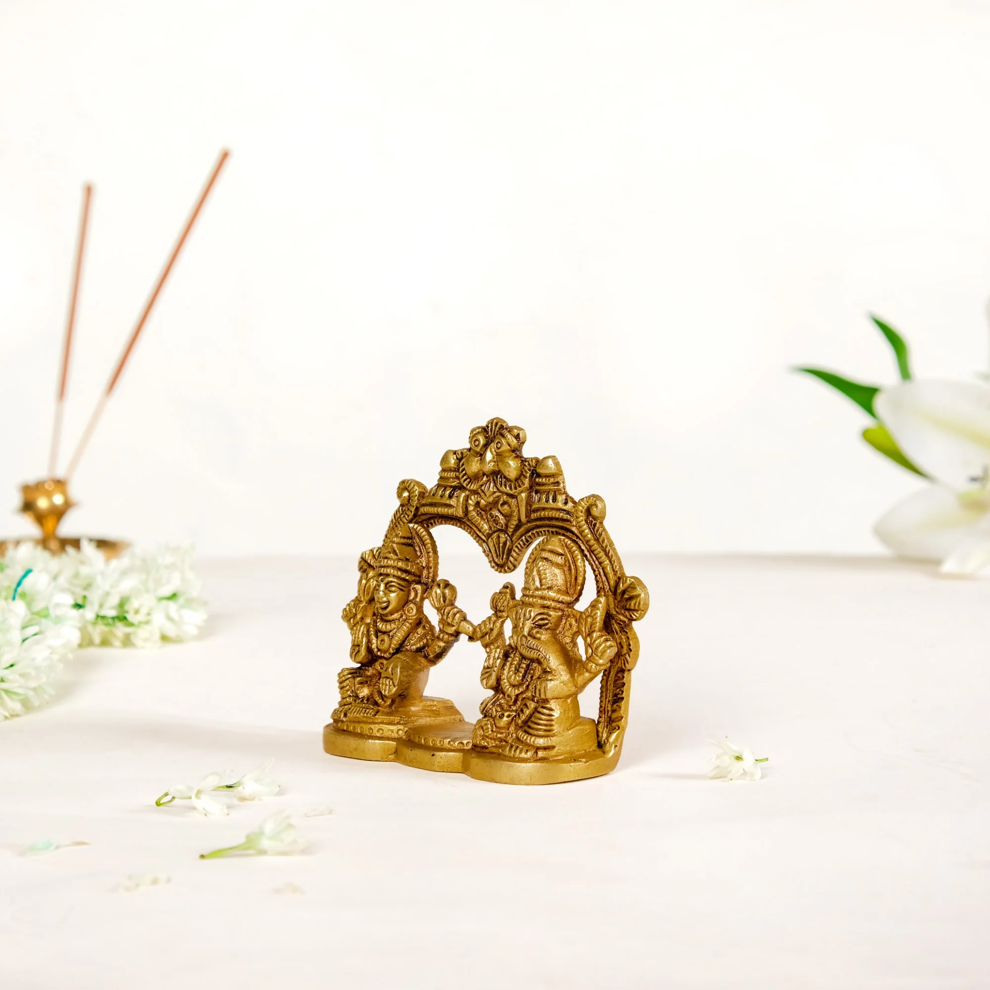Divine Ganesh Laxmi Brass Idol 8cm - Image 7