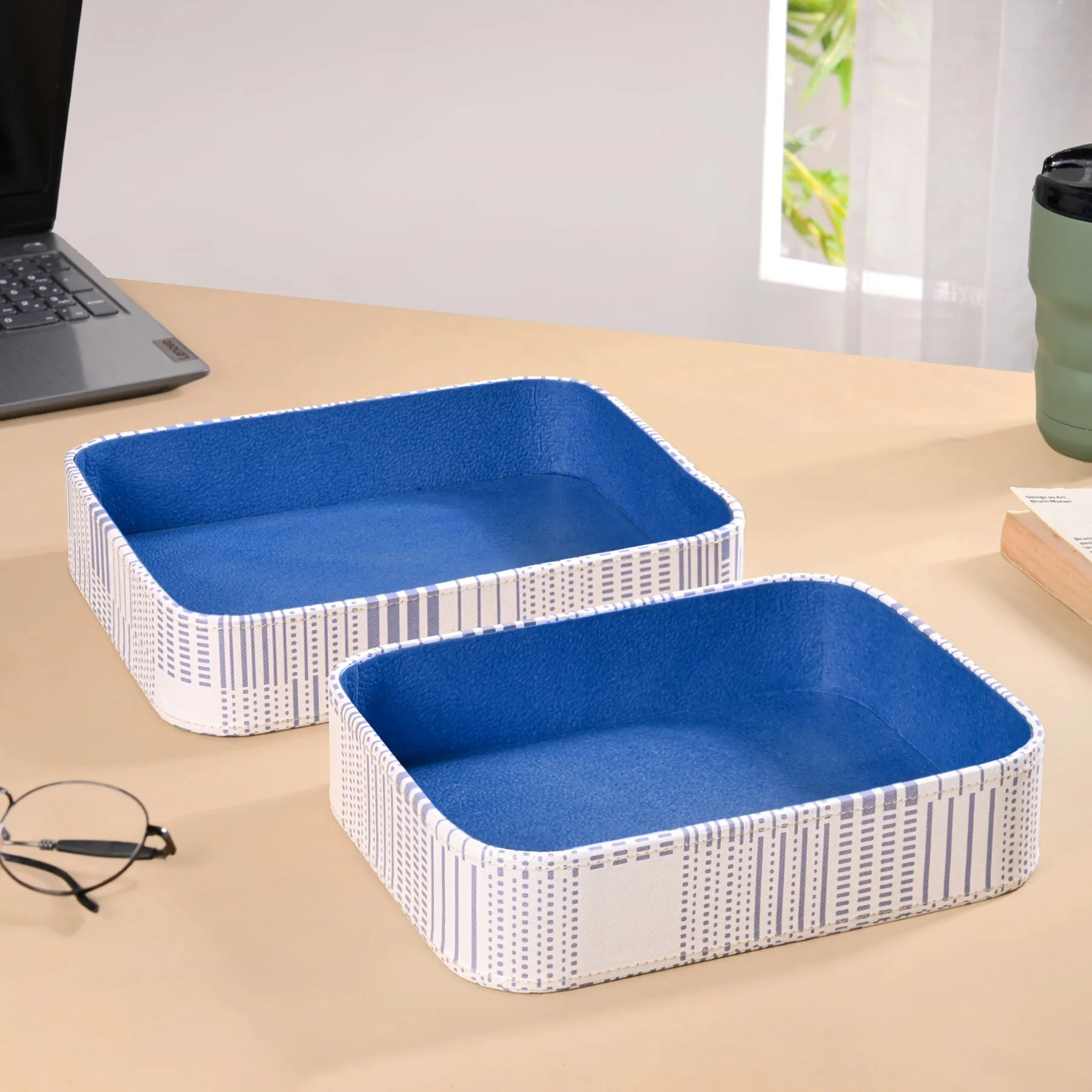 Dots And Dash Storage Organisation Tray Set Of 2 - Image 2