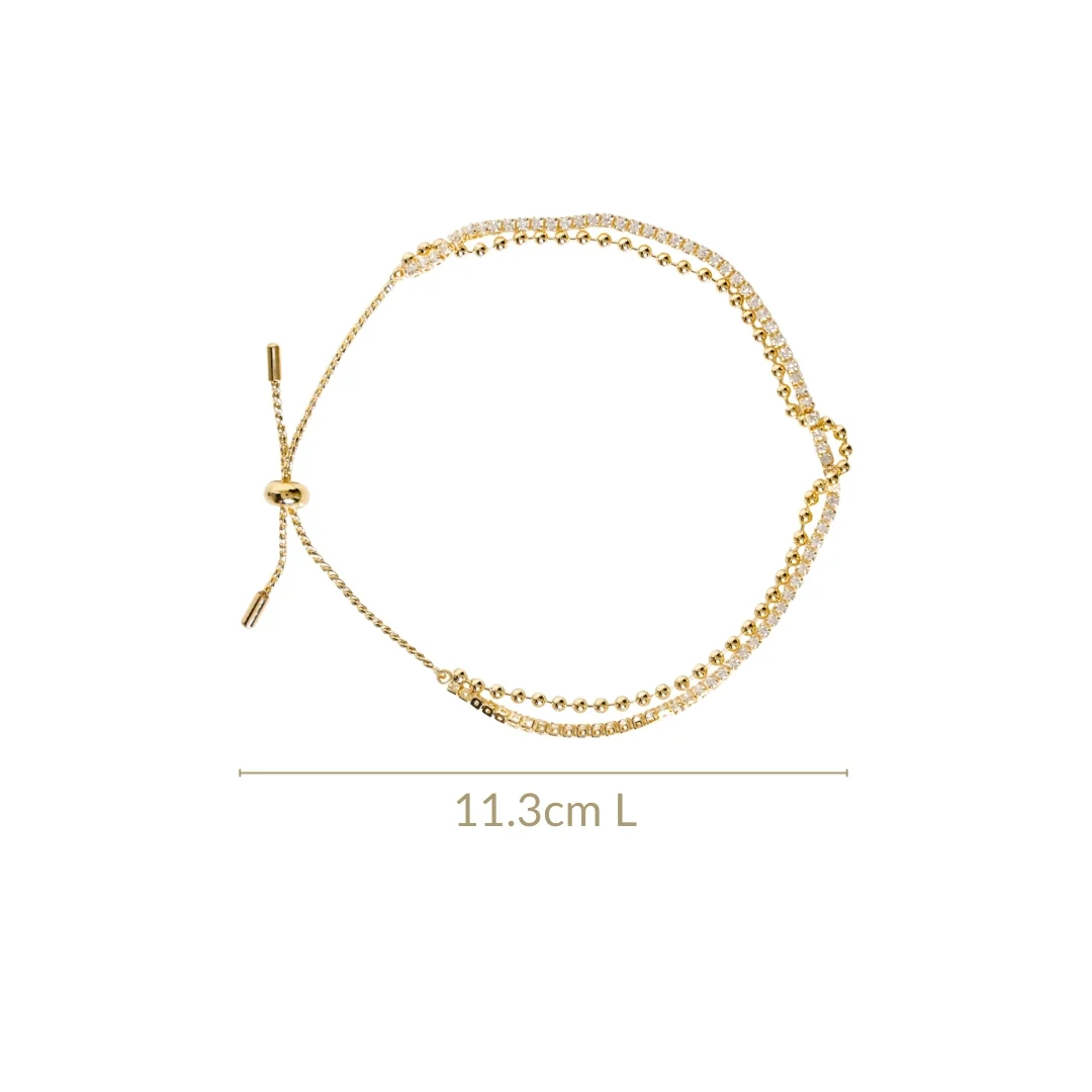 Double Layered Gold Sliding Knot Bracelet - Image 3