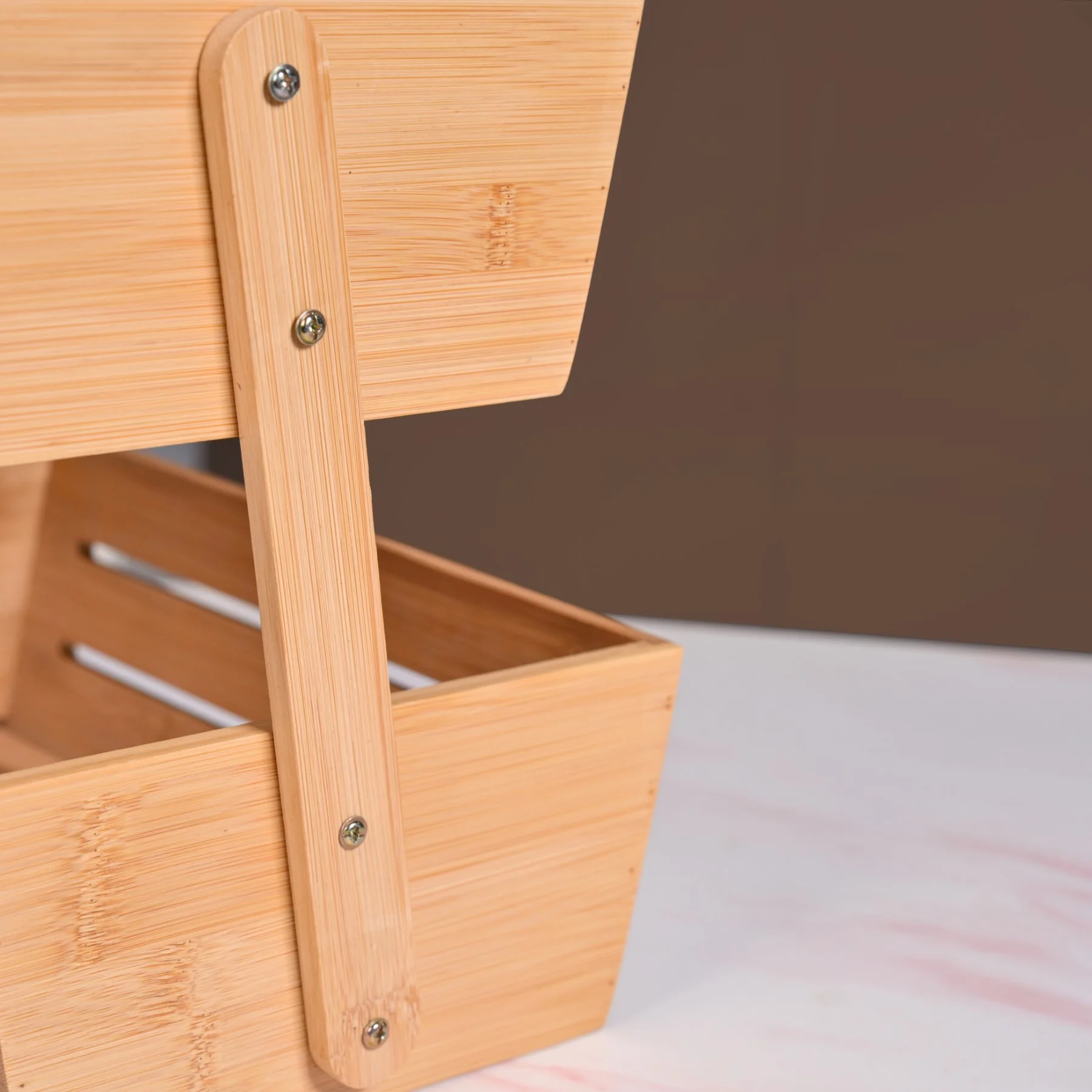 Double Tier Bamboo Storage Basket - Image 7
