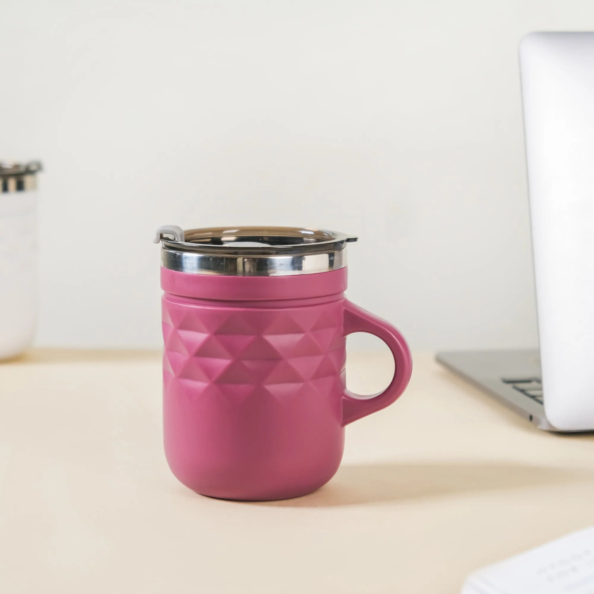 Travel Mug With Lid Magenta 400ml