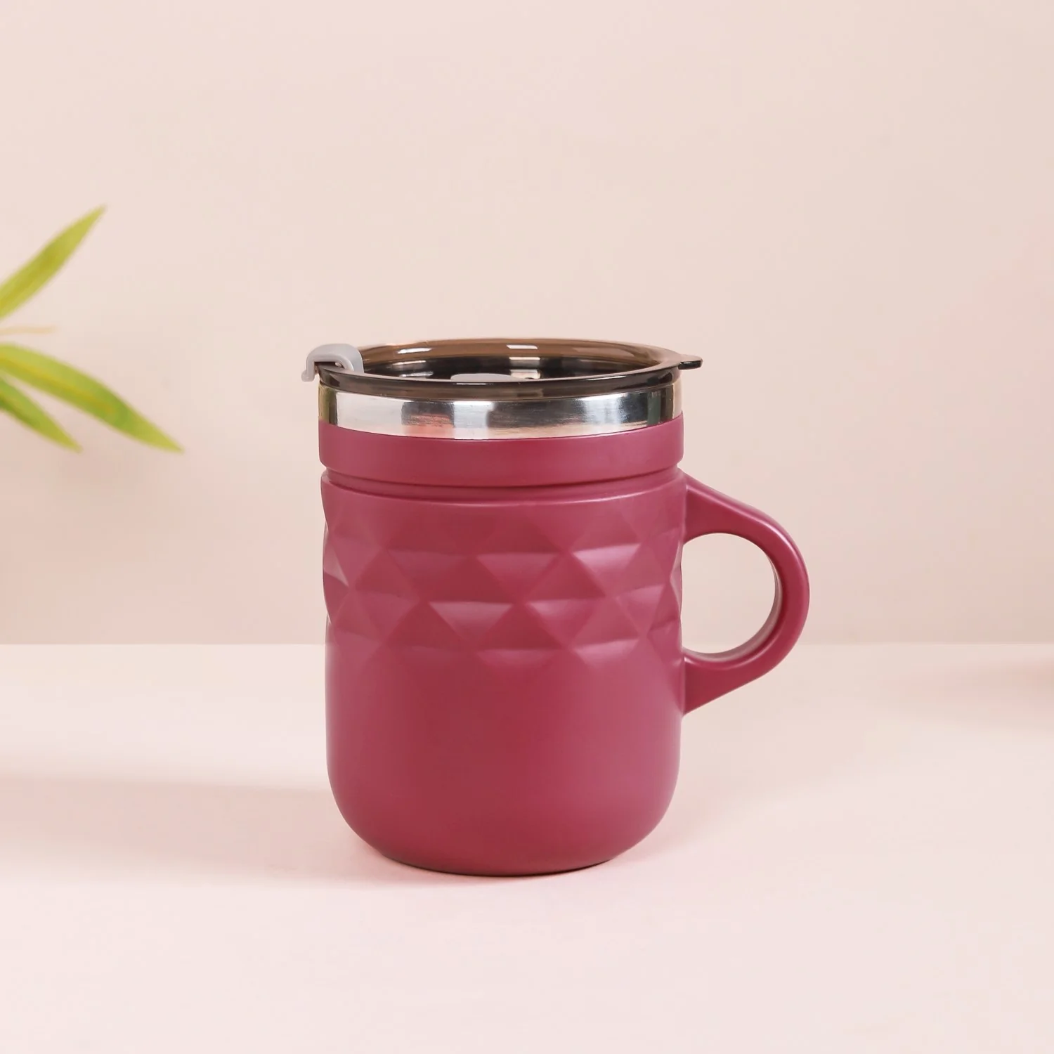 Travel Mug With Lid Magenta 400ml - Image 11