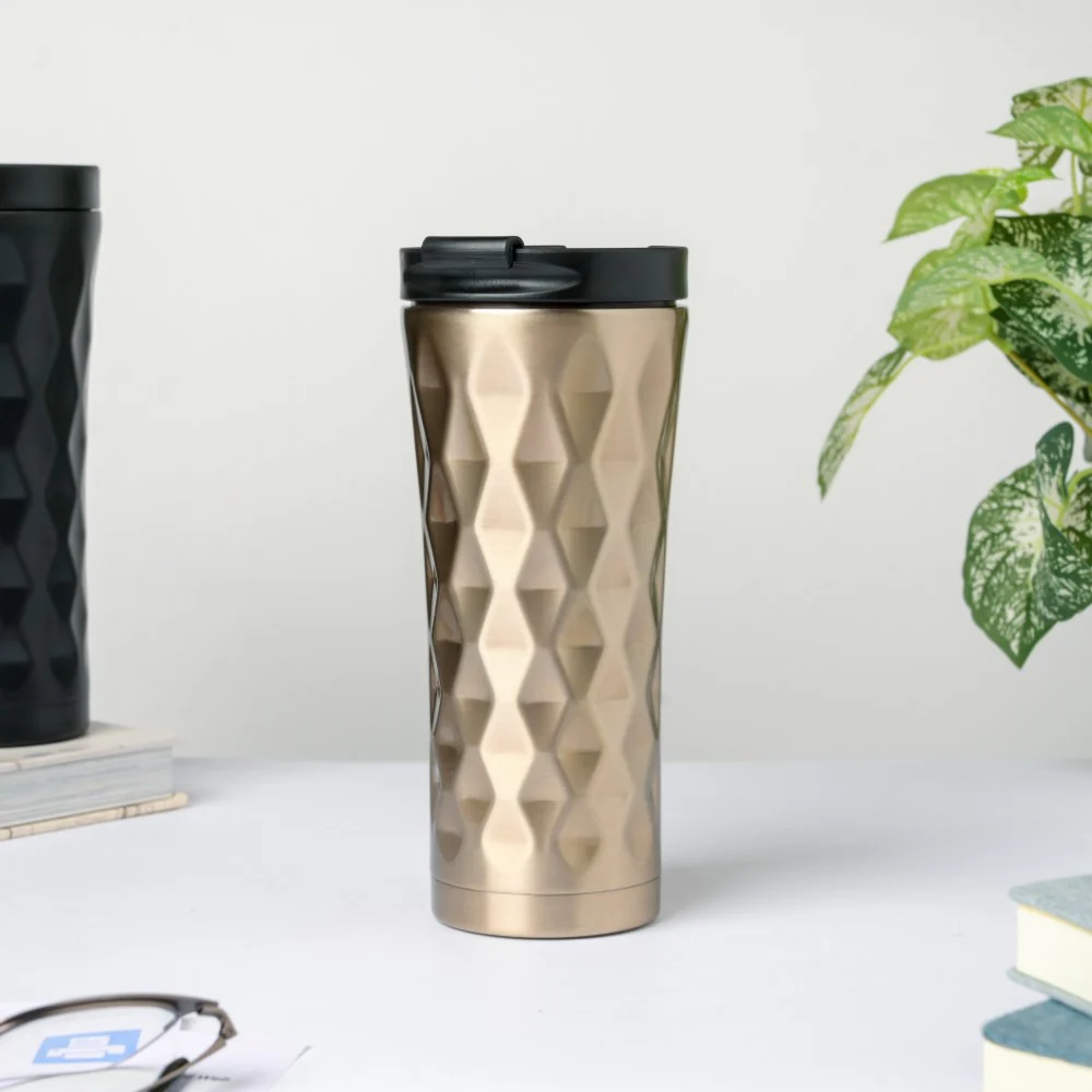 Double Walled Travel Tumbler Gold 500ml