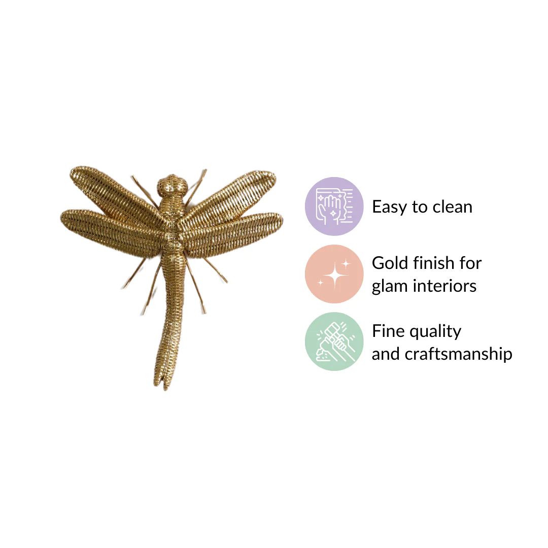 Dragonfly Wall Decor Gold - Image 5