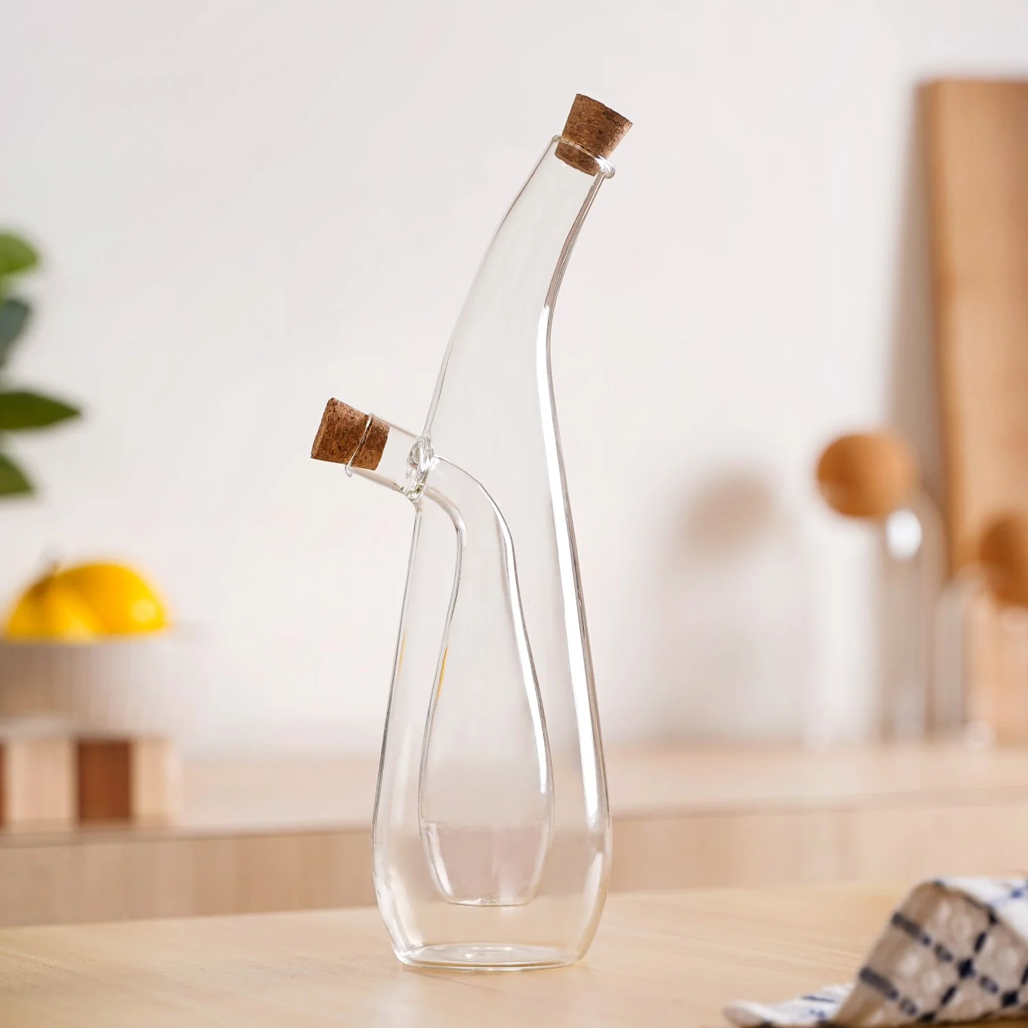 Droplet Style Two In One Balsamic Vinegar Oil Glass Bottle - Image 6