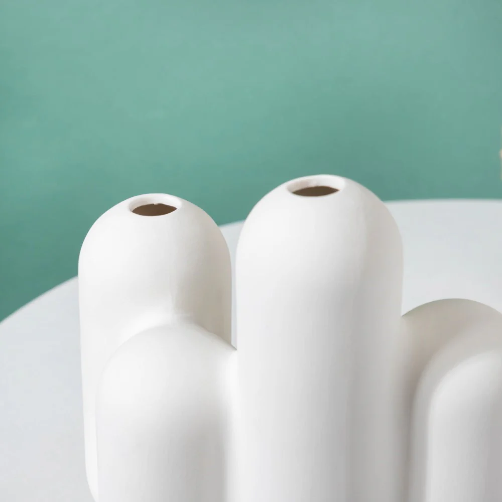 Dual Bud Ceramic Vase - Image 4