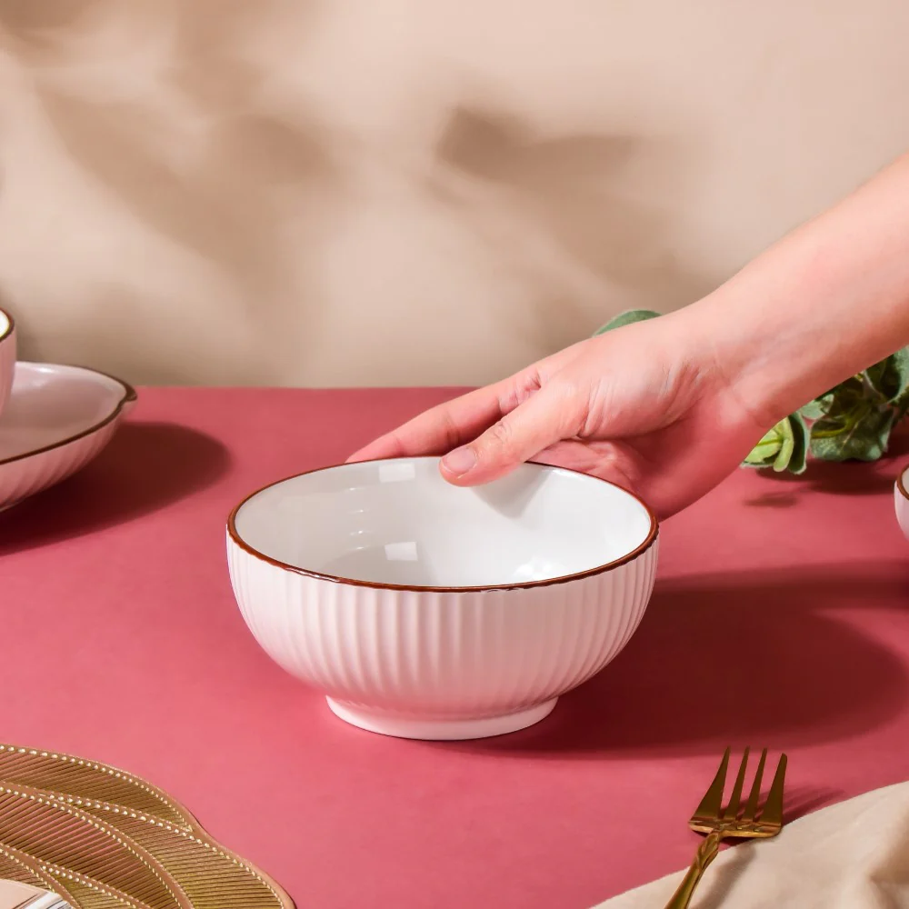 Dune Textured Serving Bowl Pink 650 ml - Image 2
