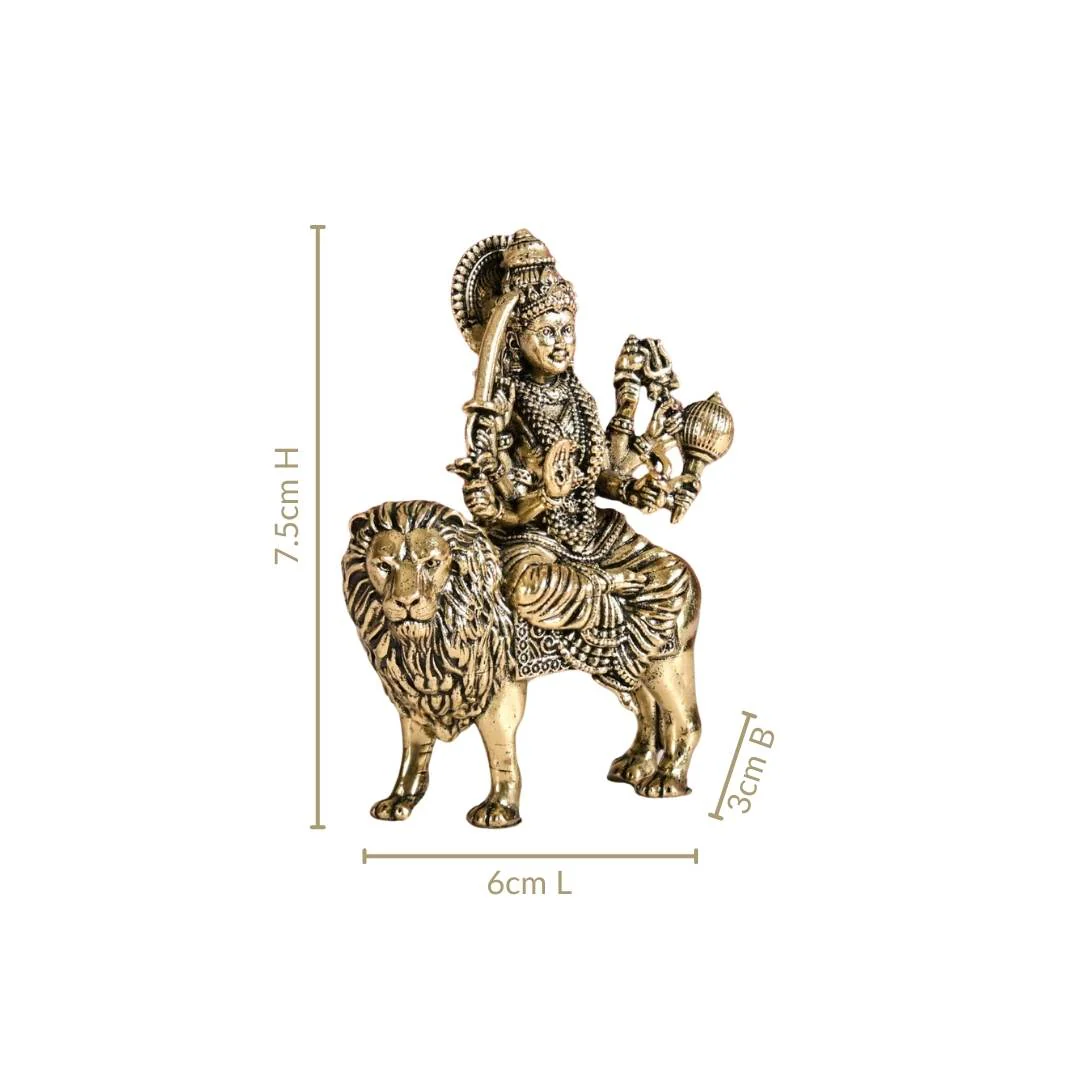 Durga Goddess Pure Brass Idol 7cm - Image 4