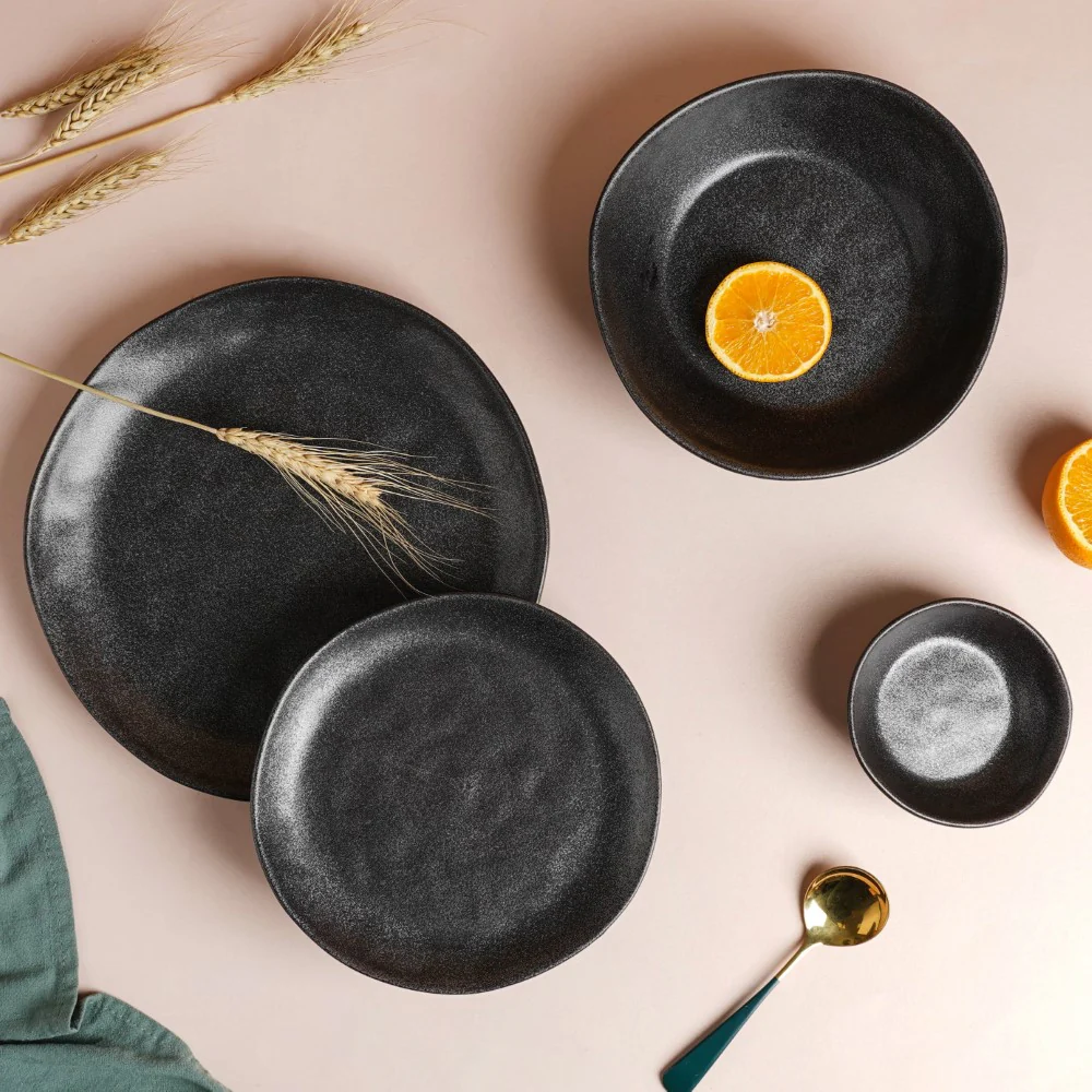 Earthen Stoneware Serving Bowl Matte Black 900 ml - Image 11