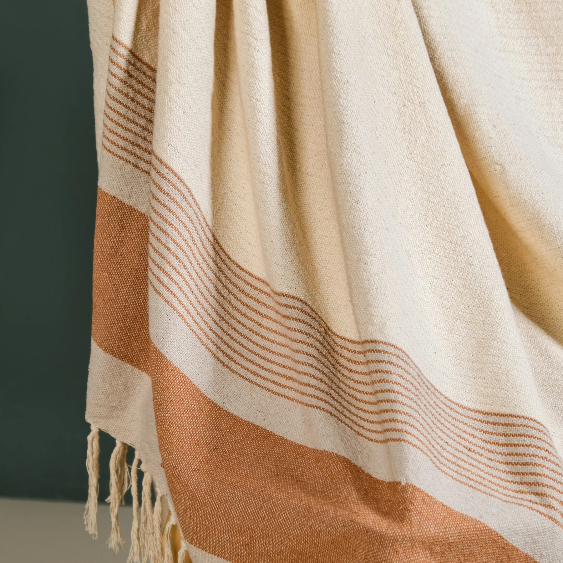 Earthtone Stripes Cotton Throw - Image 7