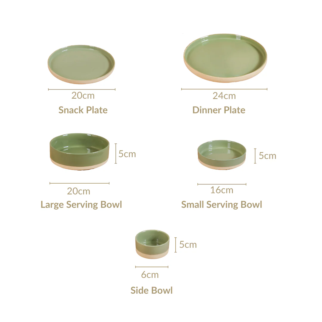 Earthy 22 Piece Dinner Set For 6 Sage Green - Image 9