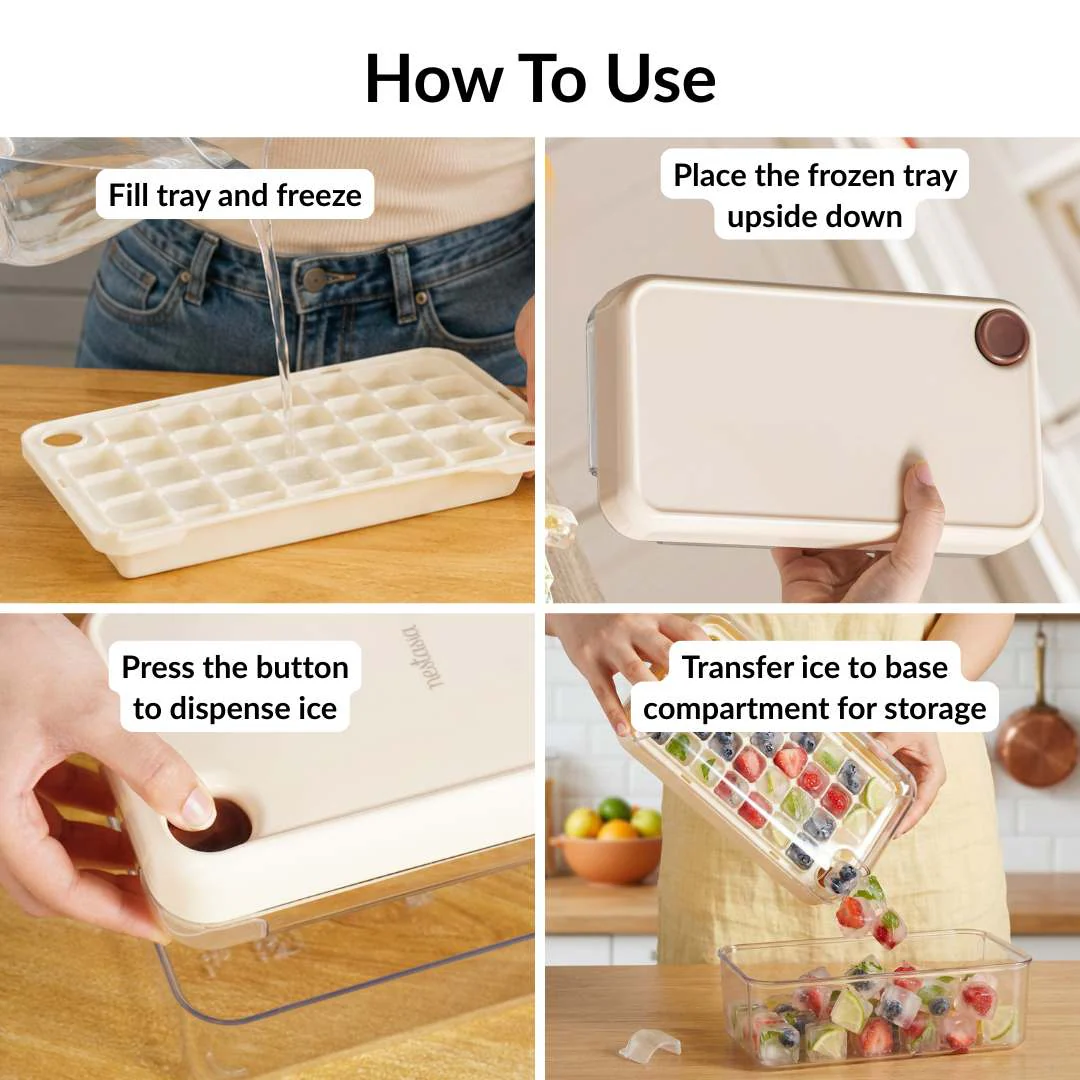 Easy Release Ice Cube Tray With Lid Bin And Scoop - Image 8