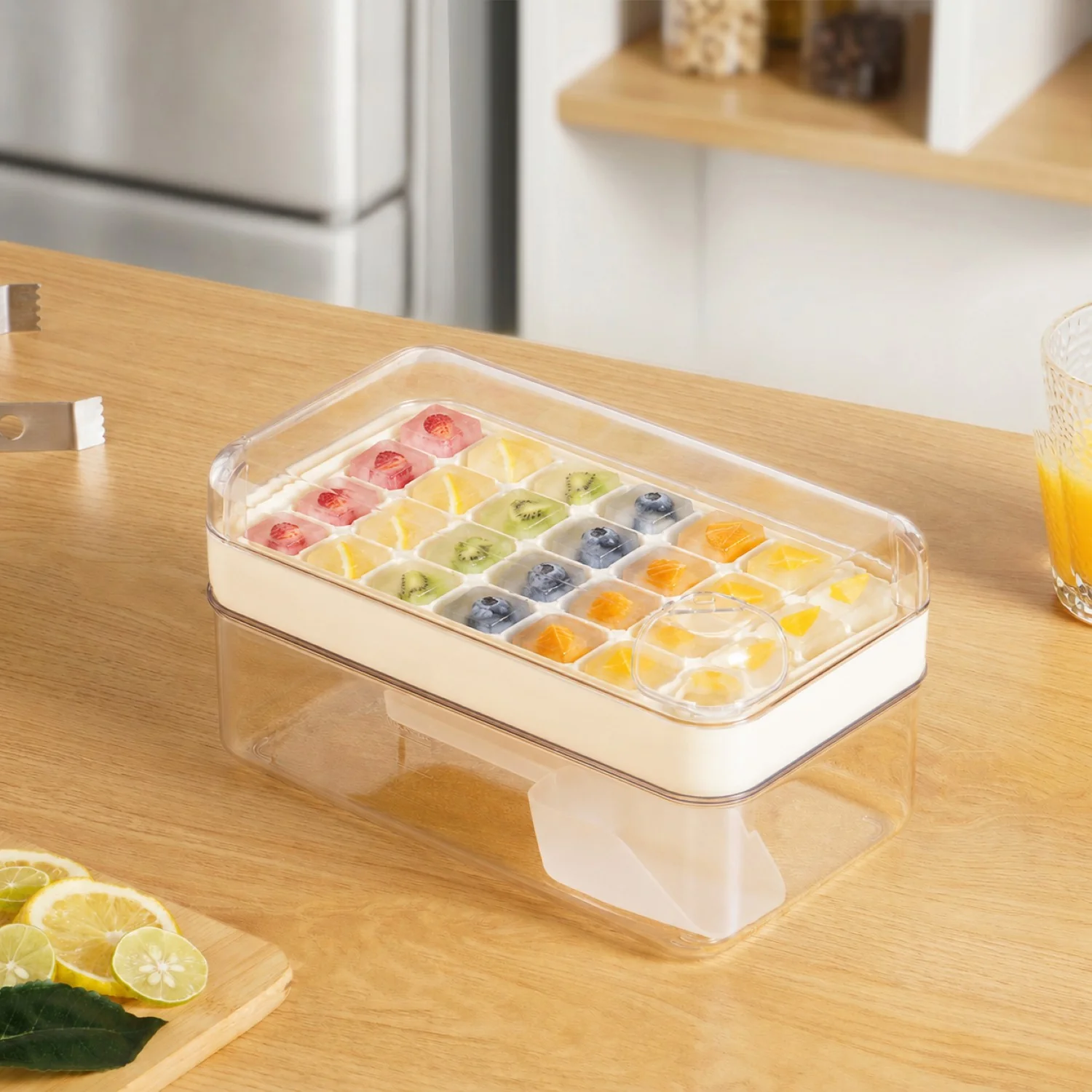 Easy Release Ice Cube Tray With Lid Bin And Scoop - Image 9