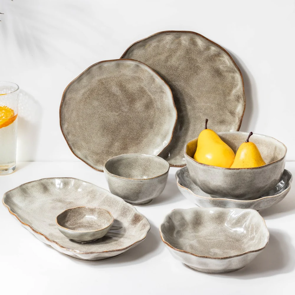 Eclectic Stoneware Dinner Plate Grey 10 Inch - Image 8