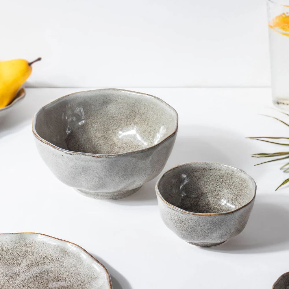 Eclectic Stoneware Serving Bowl Grey 800 ml - Image 6