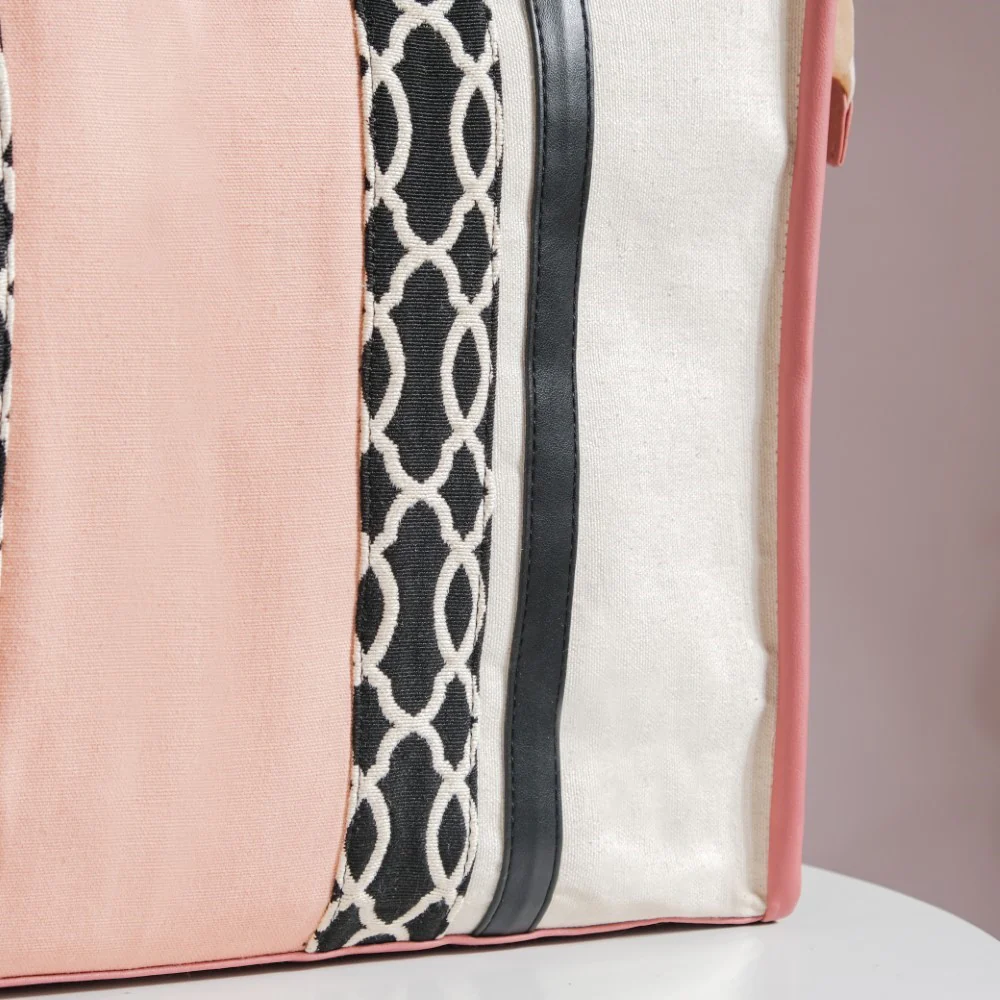 Eco Canvas Tote Bag Pink Large 17 X 12 Inch - Image 17
