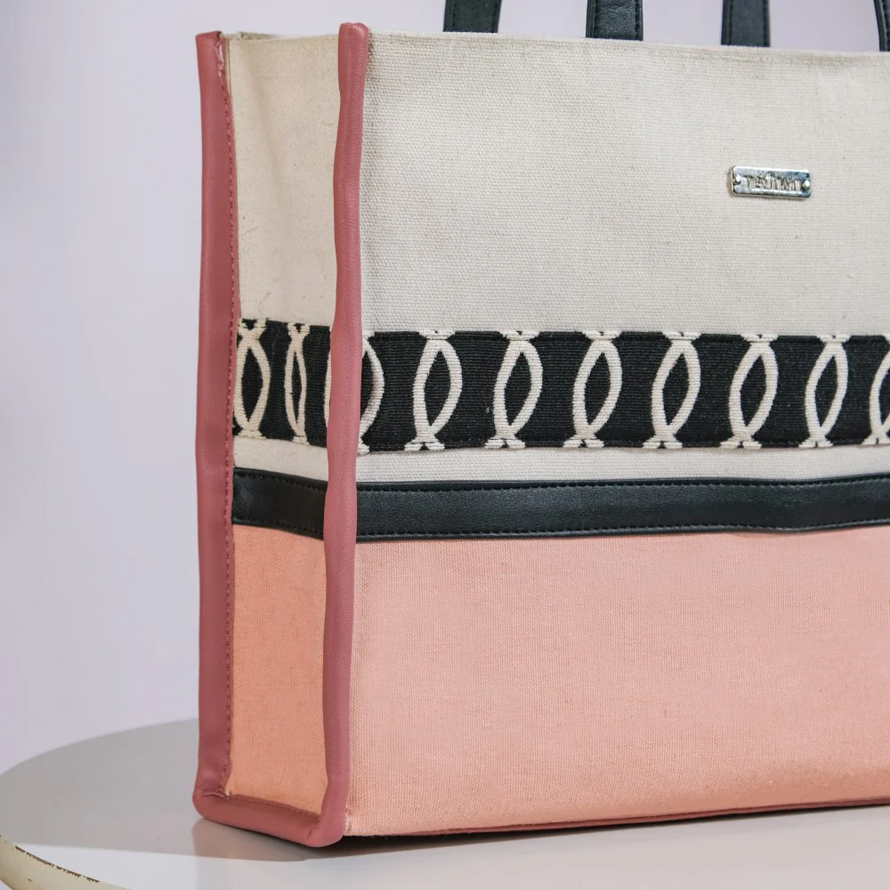 Eco Canvas Tote Bag Pink Set Of 2 - Image 14