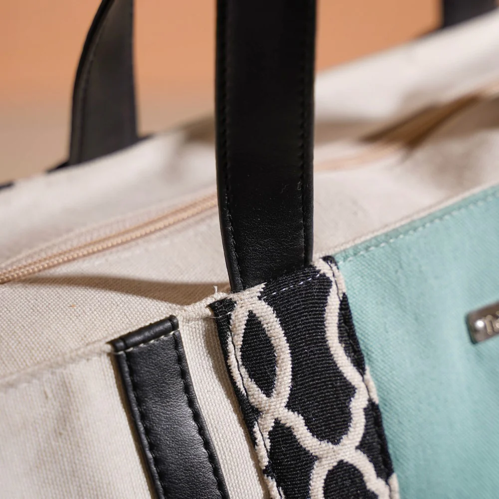 Eco-friendly Carryall Canvas Tote Bag Mint Large 17 X 12 Inch - Image 10
