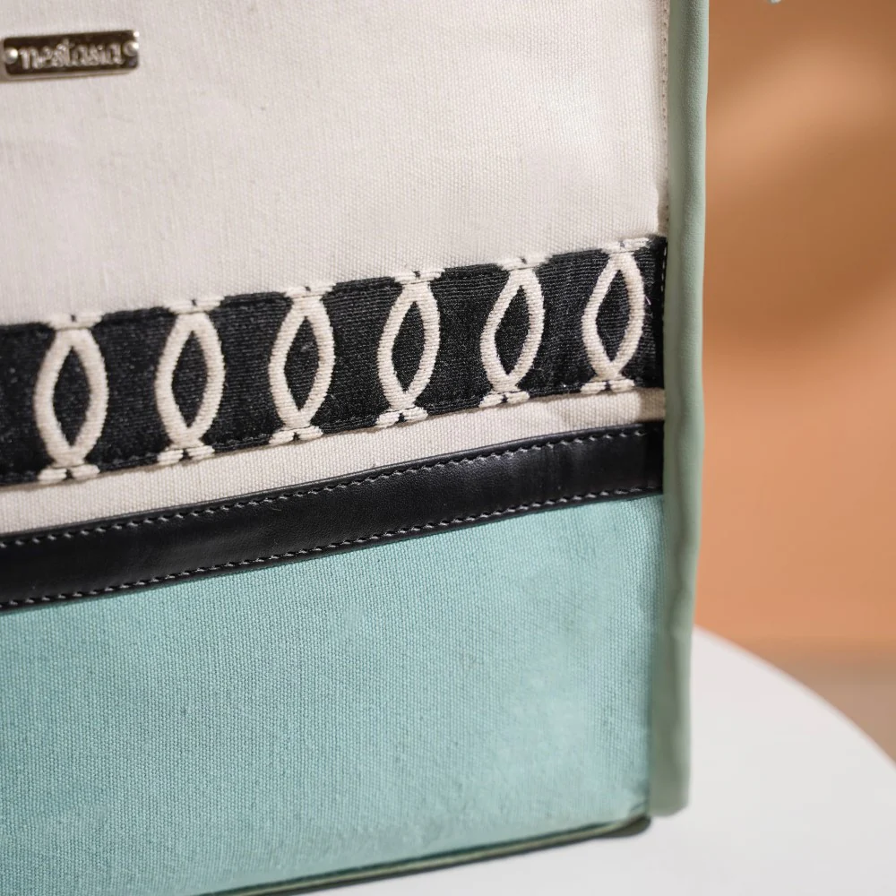 Eco-friendly Carryall Tote Bag Mint Small 12 x 10 Inch - Image 10