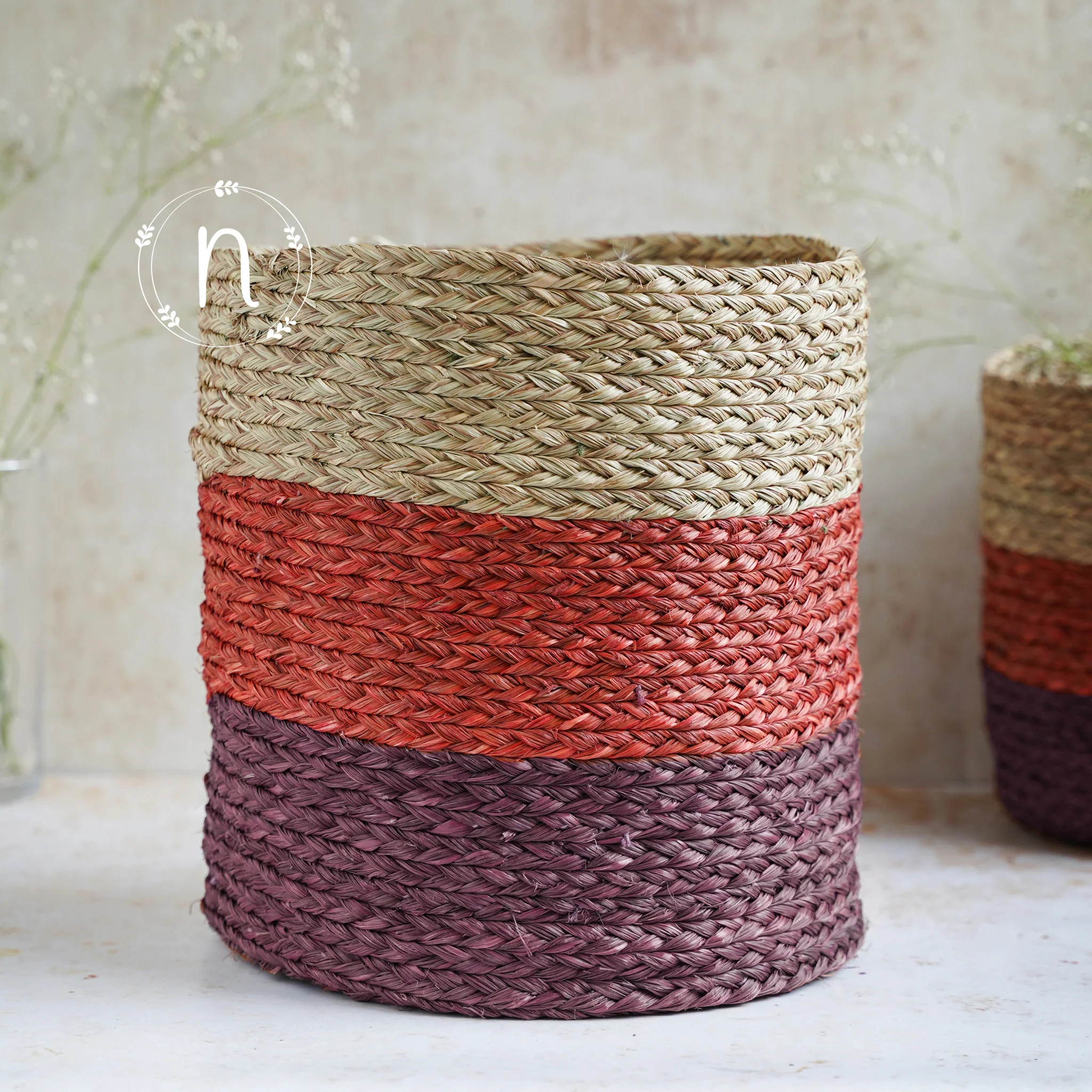 Eco-Friendly Planter Baskets Red Set of 2 - Image 7