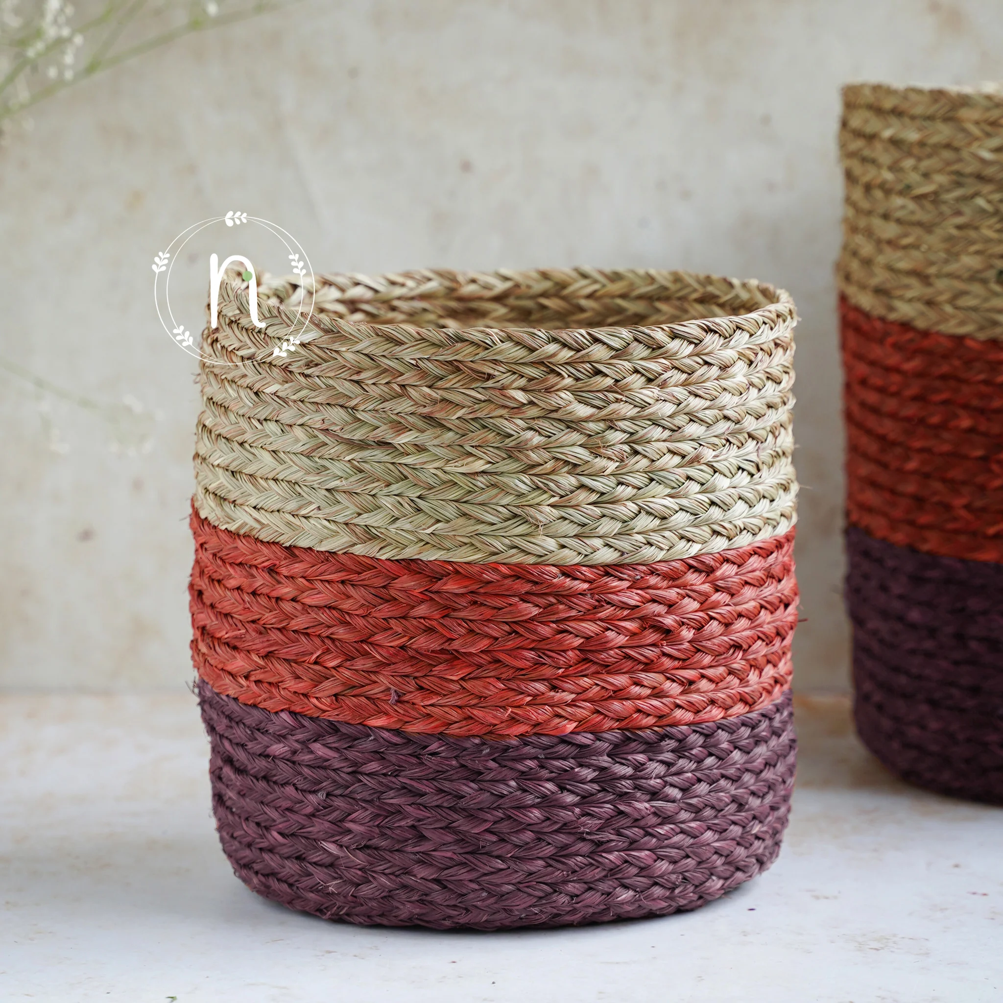 Eco-Friendly Planter Baskets Red Set of 2 - Image 8