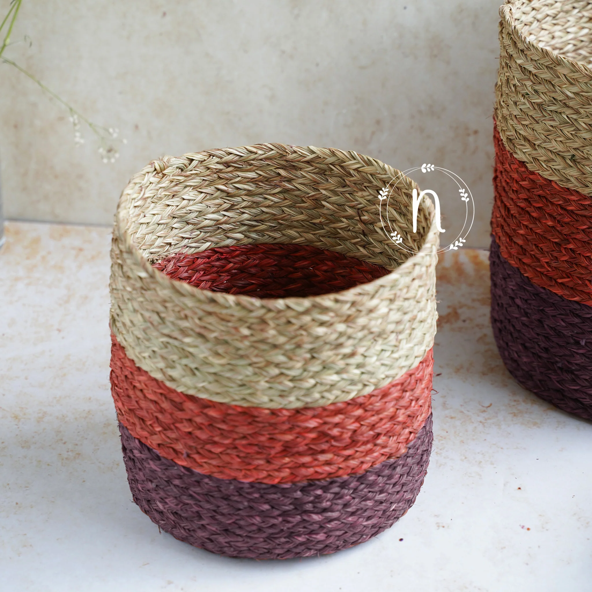 Eco-Friendly Planter Baskets Red Set of 2 - Image 9