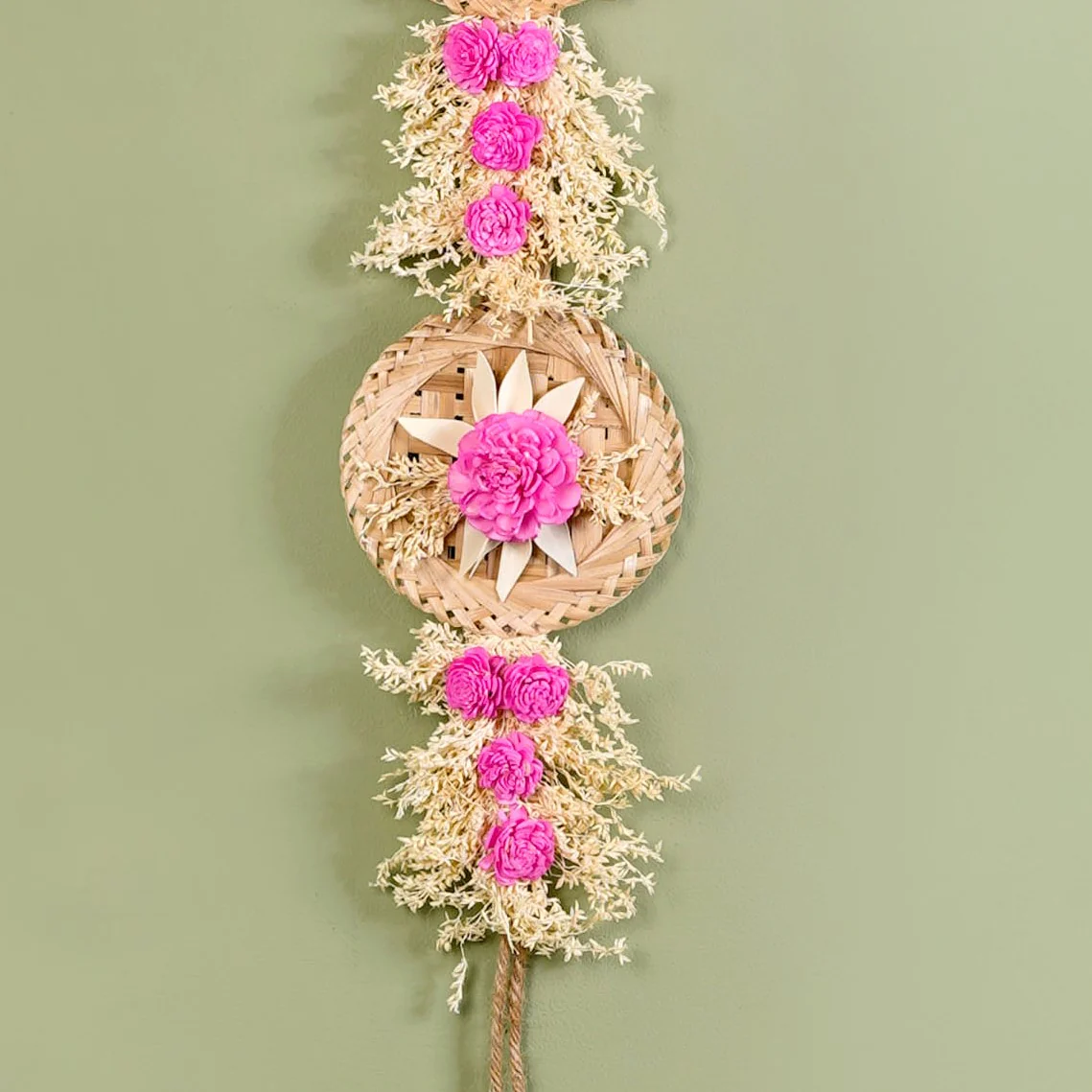 Eco Friendly Sola Flowers Wall Hanging Pink Set Of 2 - Image 6
