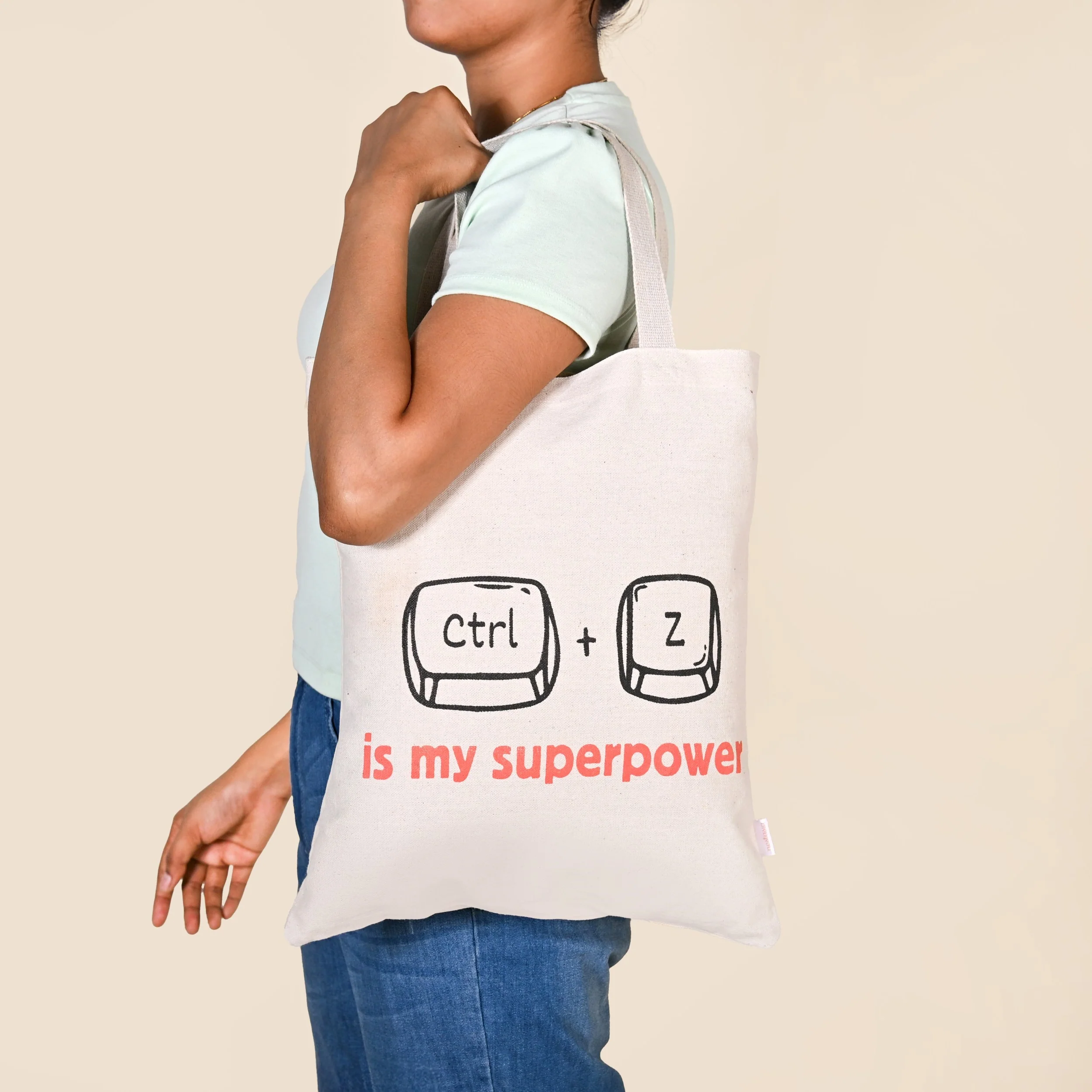 Ecofriendly Quirky Quotes Canvas Tote Bag For Women Set Of 2 - Image 3