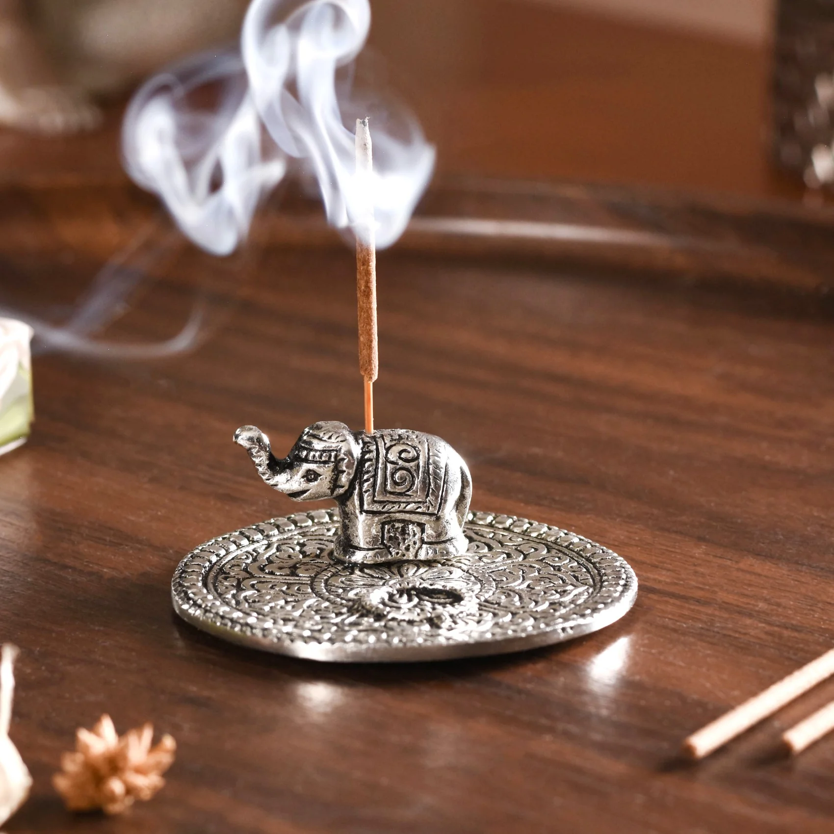 Elephant Incense And Dhoop Holder With Incense And Cones Box - Image 9