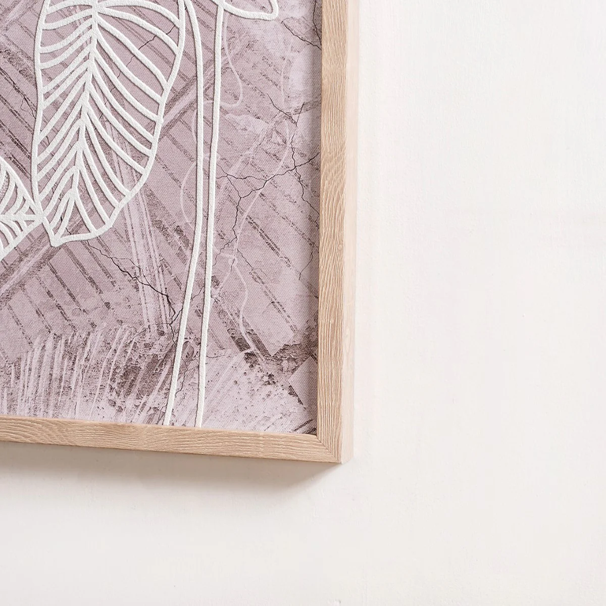 Emboss Leaf Printed Canvas Wall Art 27x19 Inch - Image 6