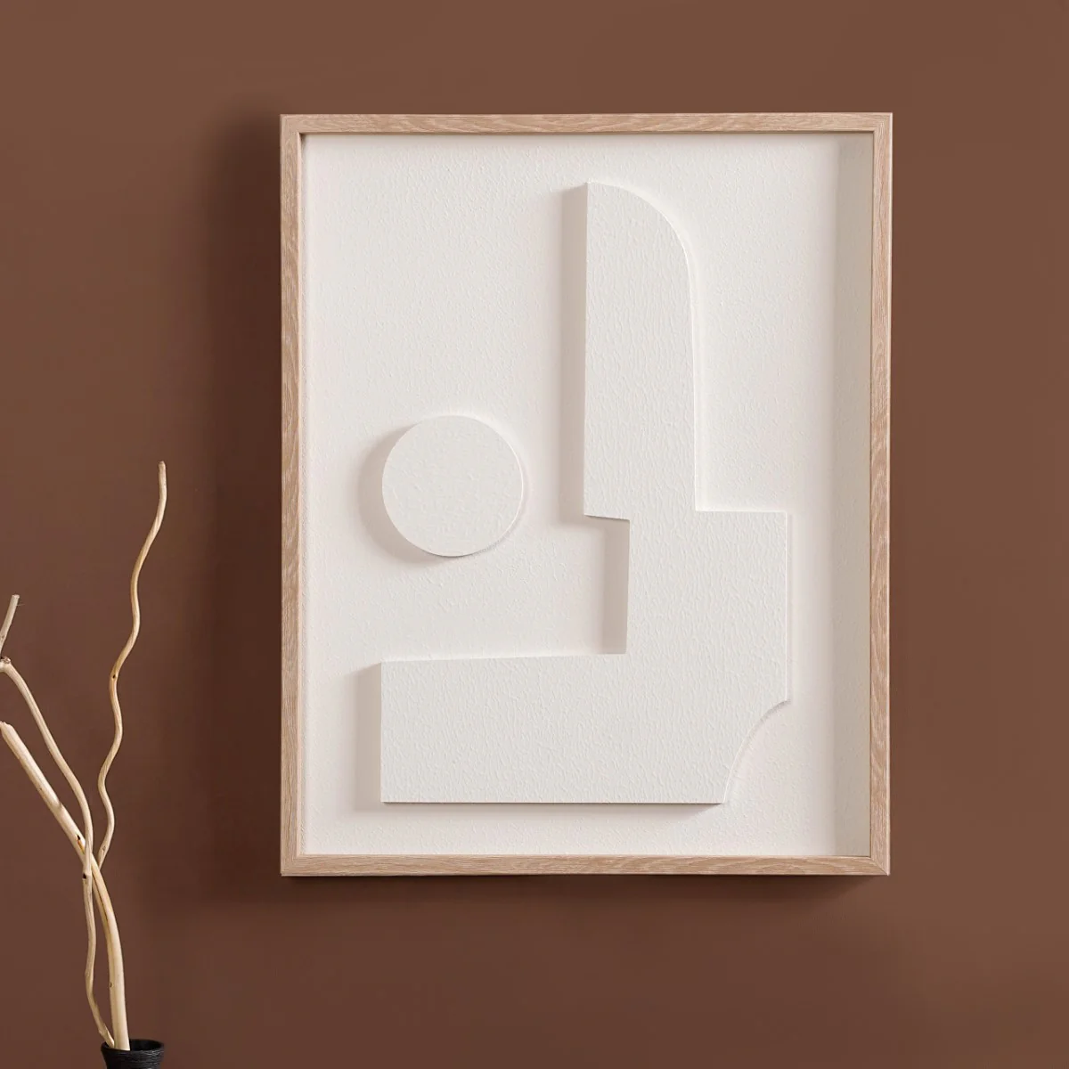 Embossed 3D Wall Art White Set Of 2 20x16 Inch - Image 3
