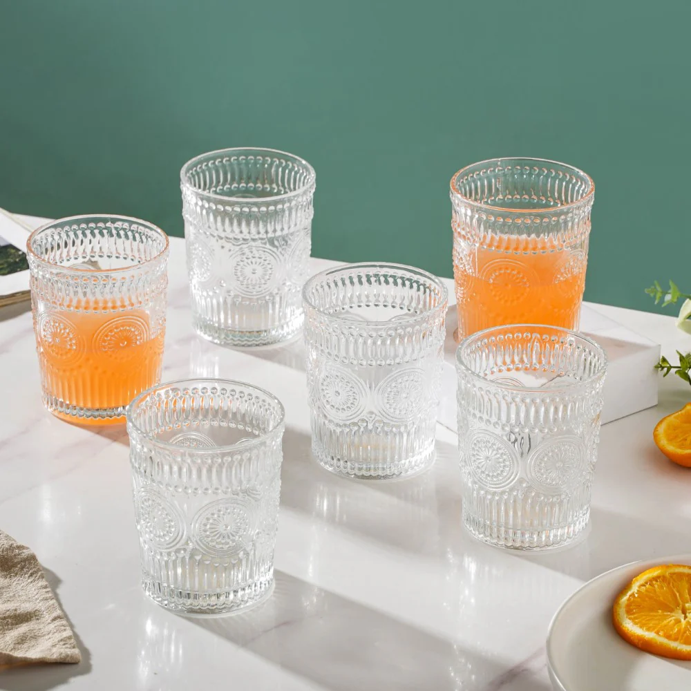 Embossed Water Glass Set of 6 250ml - Image 3