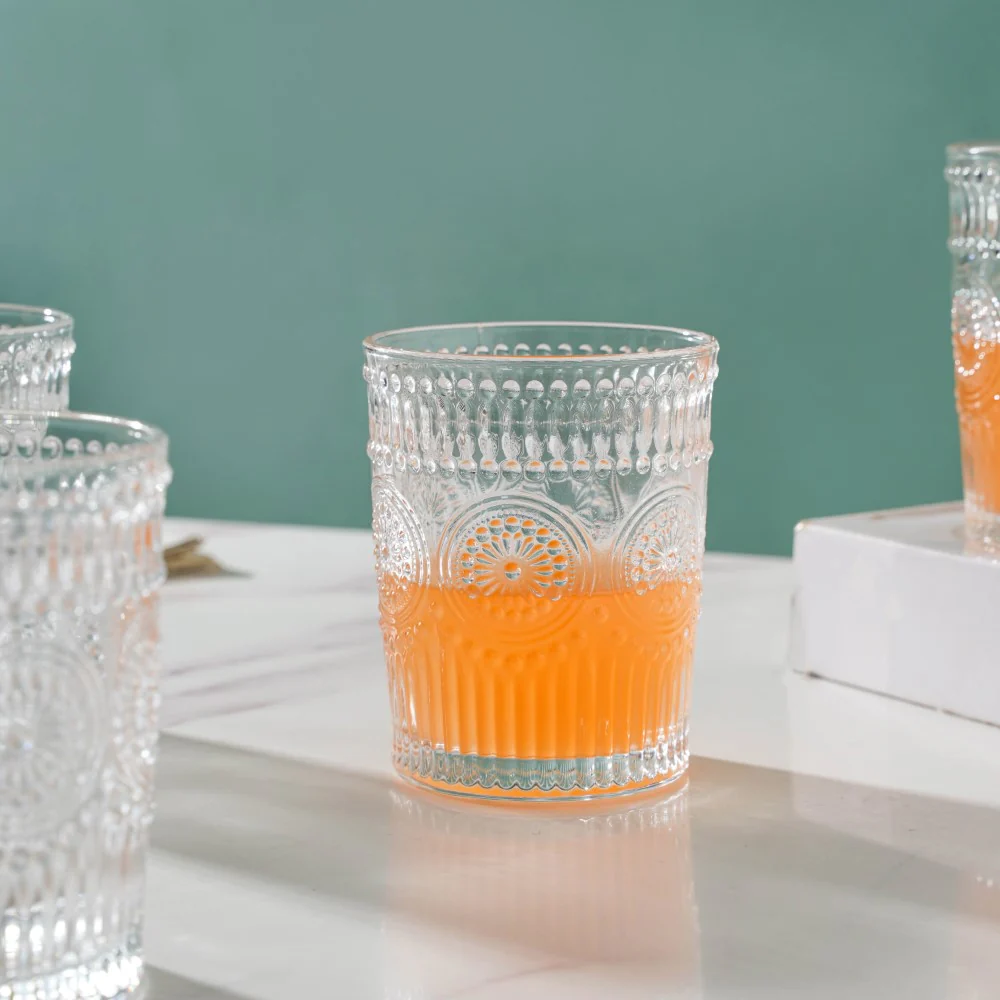 Embossed Water Glass Set of 6 250ml - Image 4