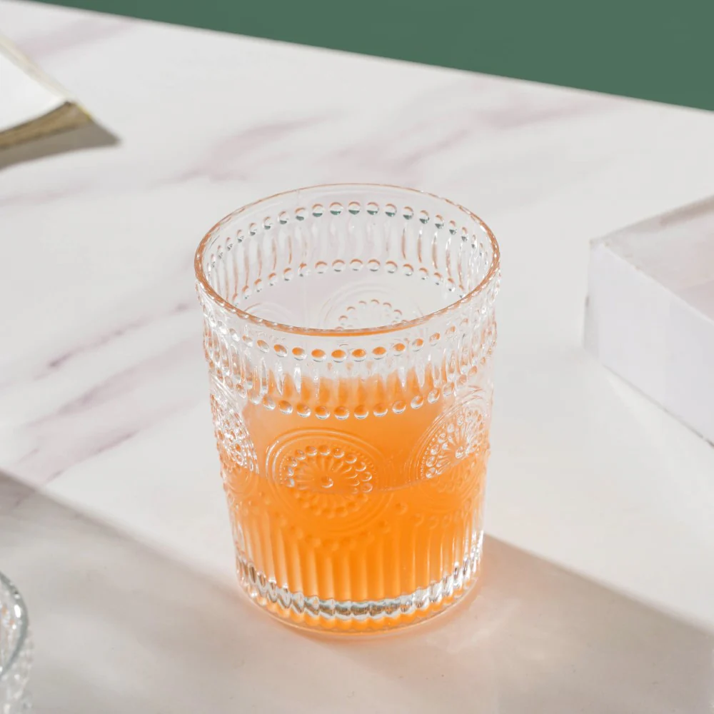 Embossed Water Glass Set of 6 250ml - Image 5