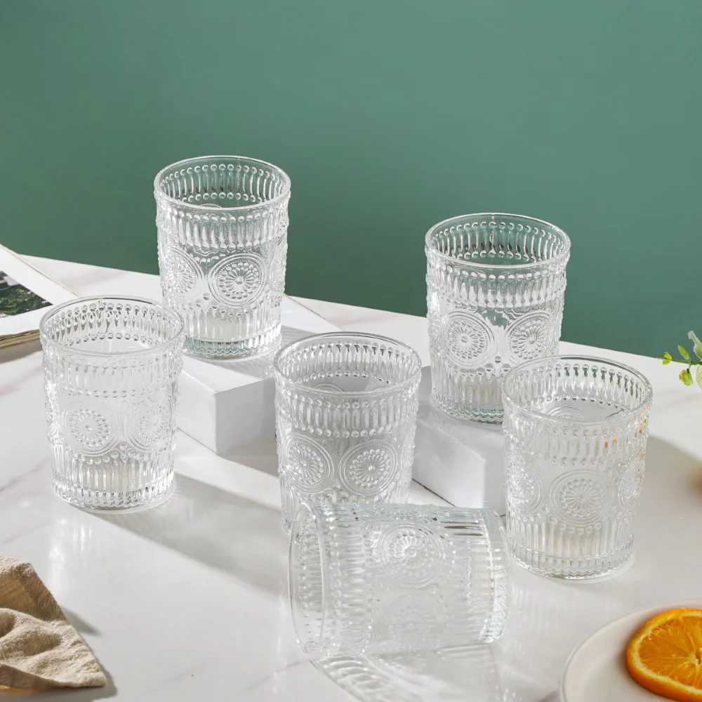 Embossed Water Glass Set of 6 250ml - Image 7