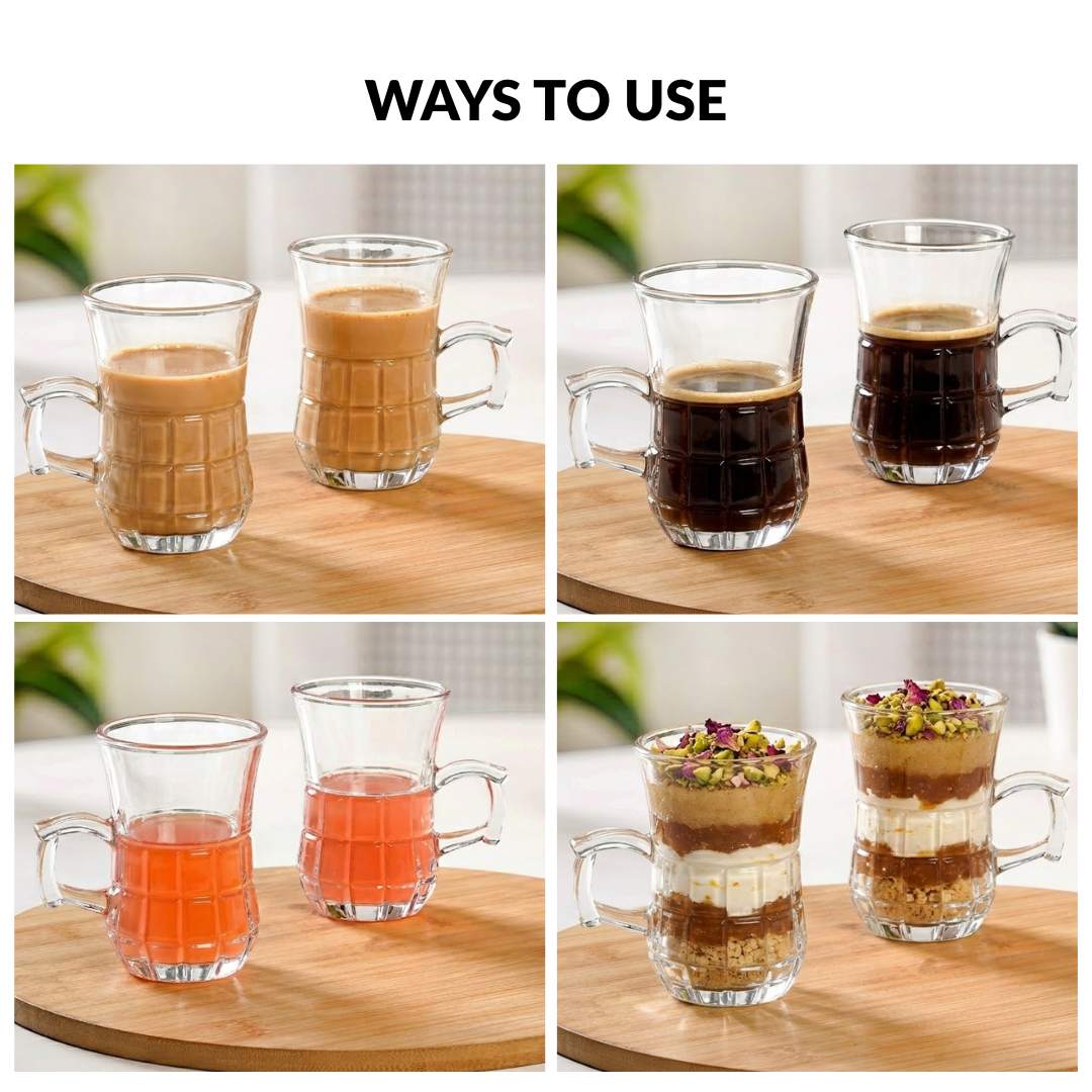 Embossed Tulip Tea Cup Set Of 6 150ml - Image 6