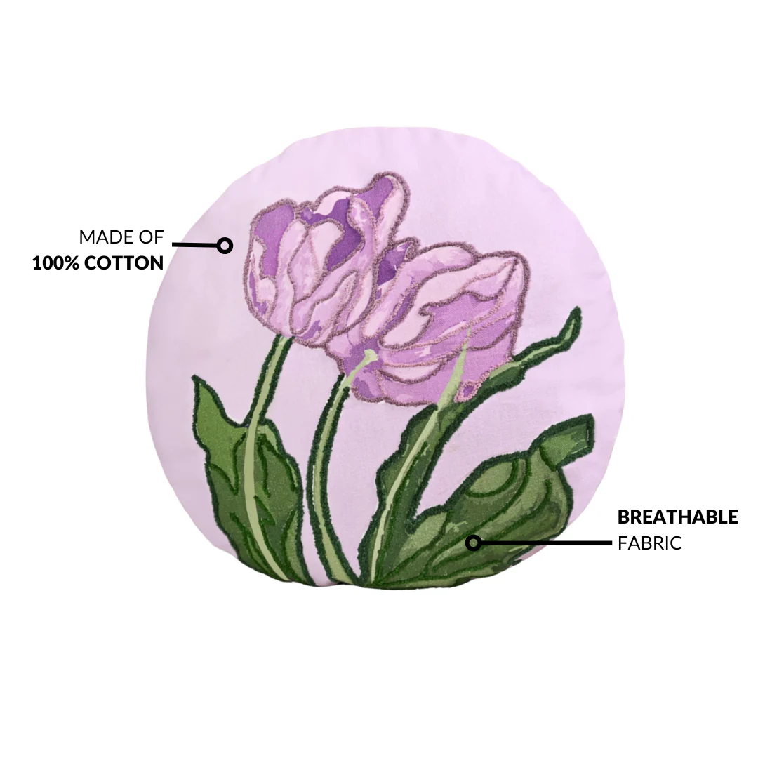 Embroidered Lilac Petal Cushion Cover 40cm - Image 4