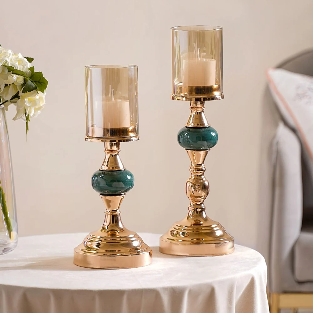 Emerald Decorative Candle Holder Set Of 2